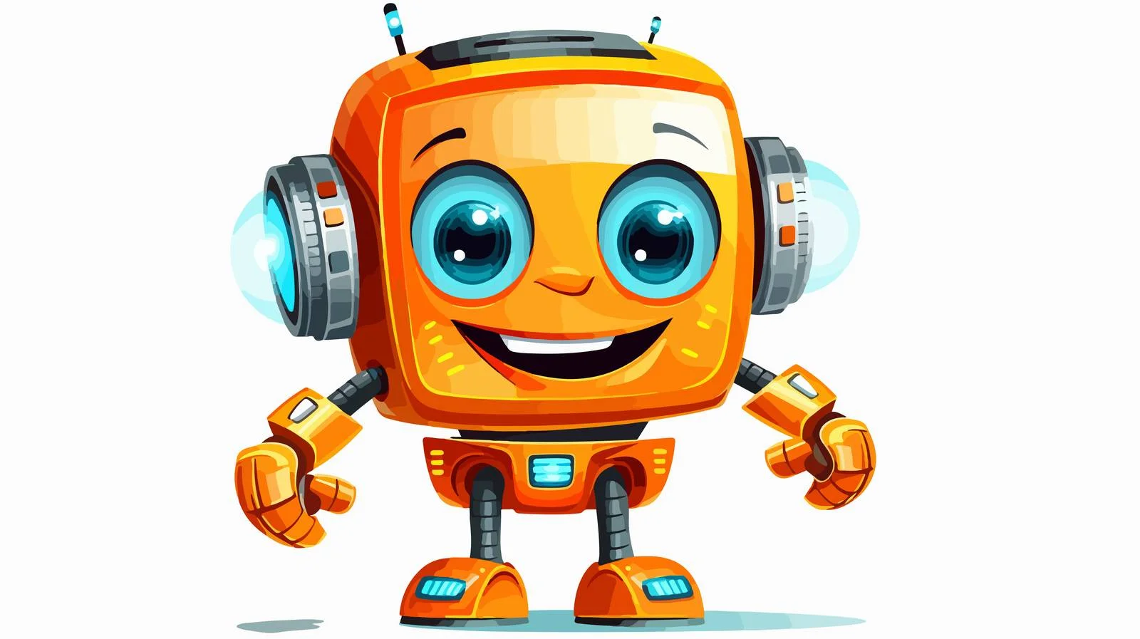 Funny Cartoon Robot Vector Illustration — free download from Dotvec