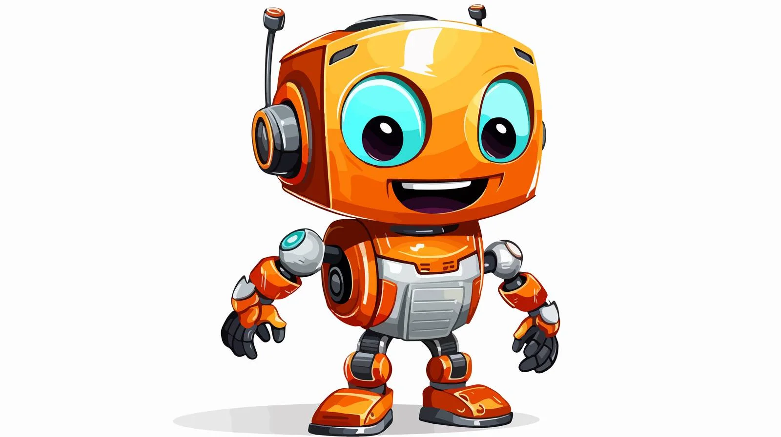 Funny Cartoon Robot Illustration — free download from Dotvec