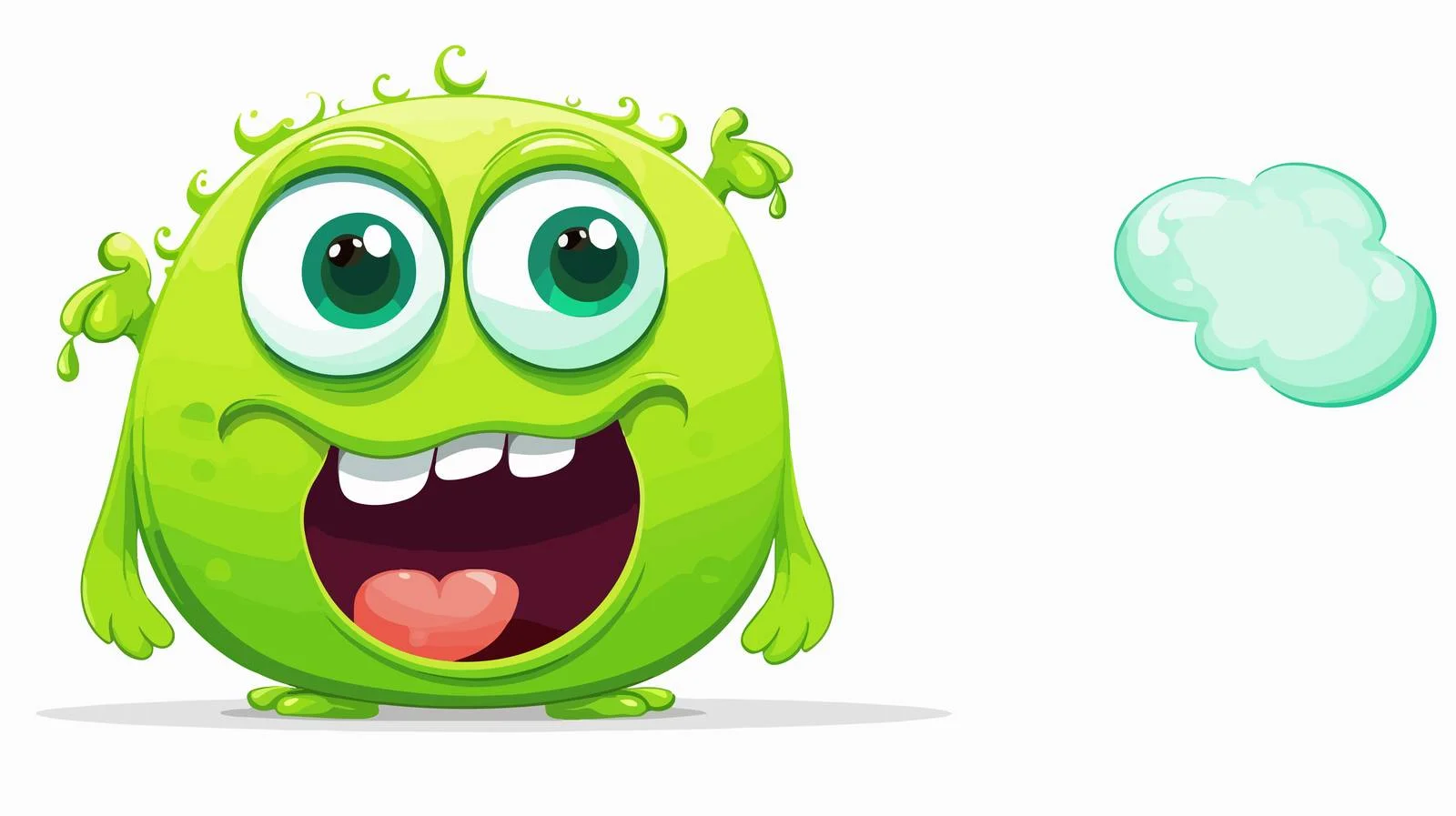 Funny Slime Monster with Speech Bubble — free download from Dotvec