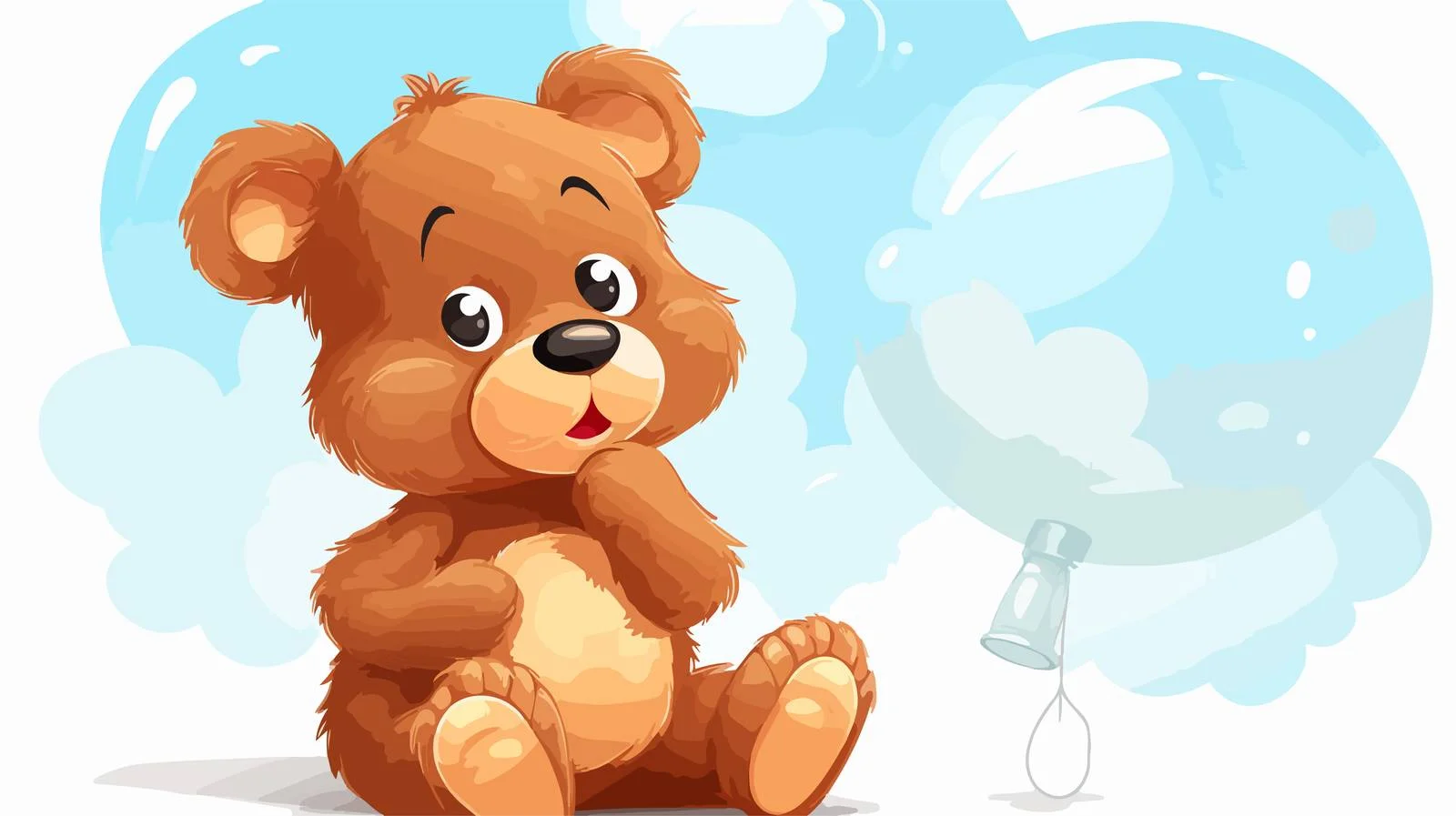 Funny Teddy Bear with Thought Bubble — free download from Dotvec