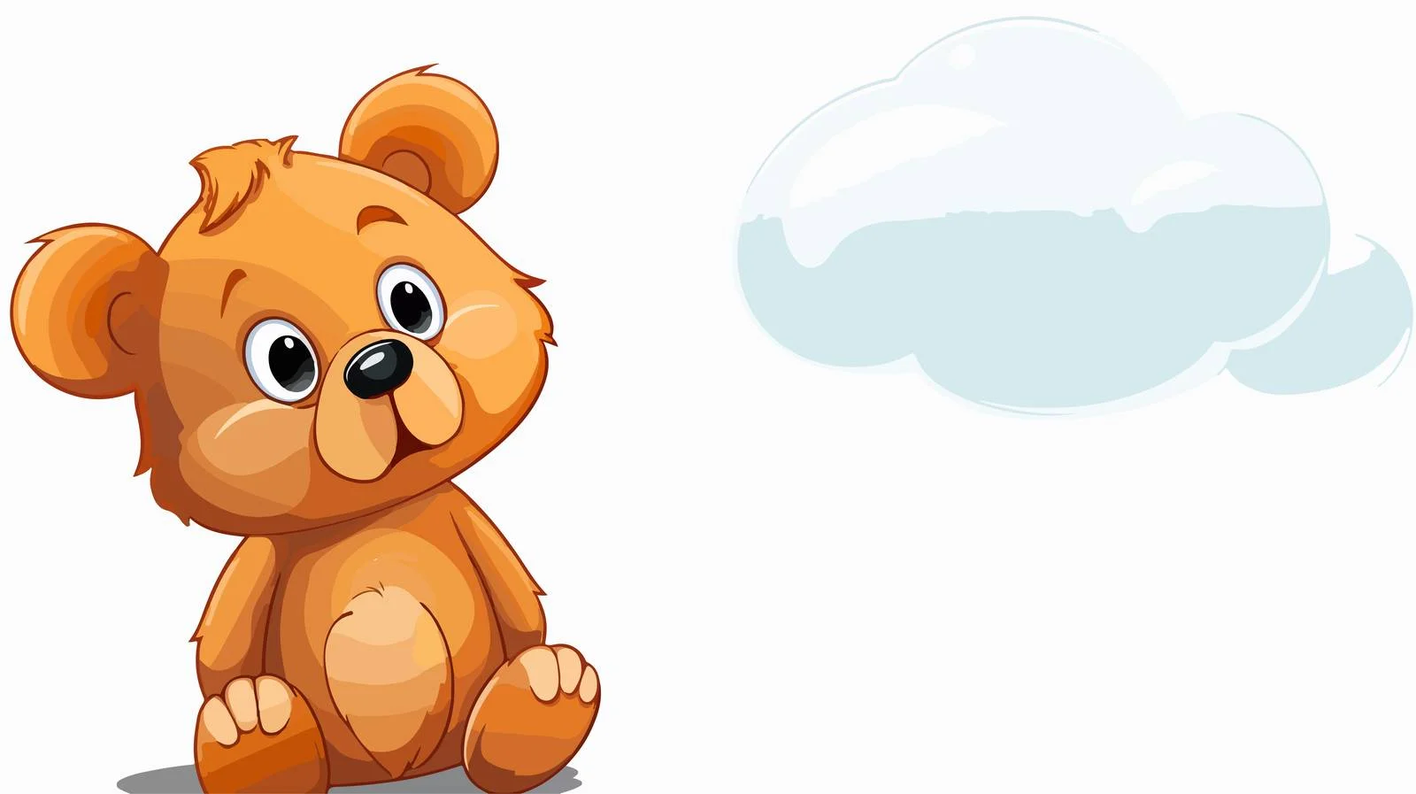 Funny Cartoon Teddy Bear with Thought Bubble — free download from Dotvec