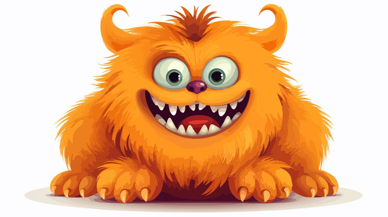 Cartoon Furry Monster Illustration — free download from Dotvec