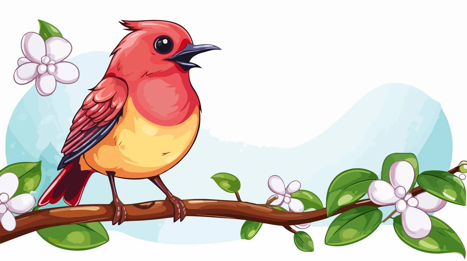 Chirpy Garden Bird with Speech Bubble — free download from Dotvec