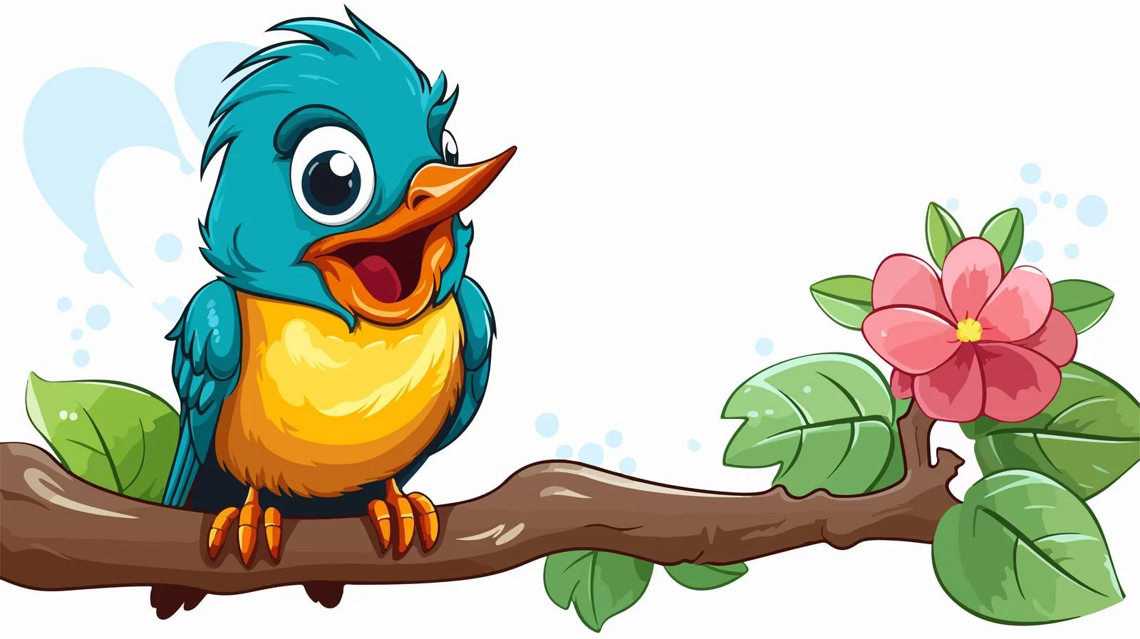 Playful Garden Bird with Speech Bubble — free download from Dotvec