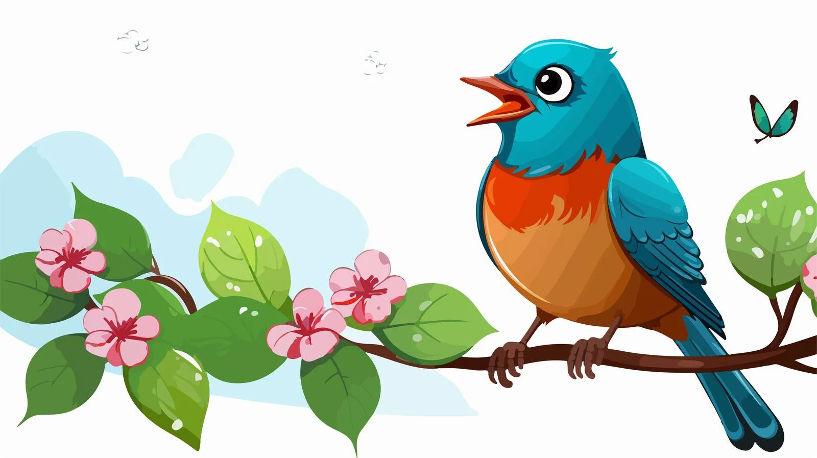 Chirpy Garden Bird with Speech Bubble — free download from Dotvec