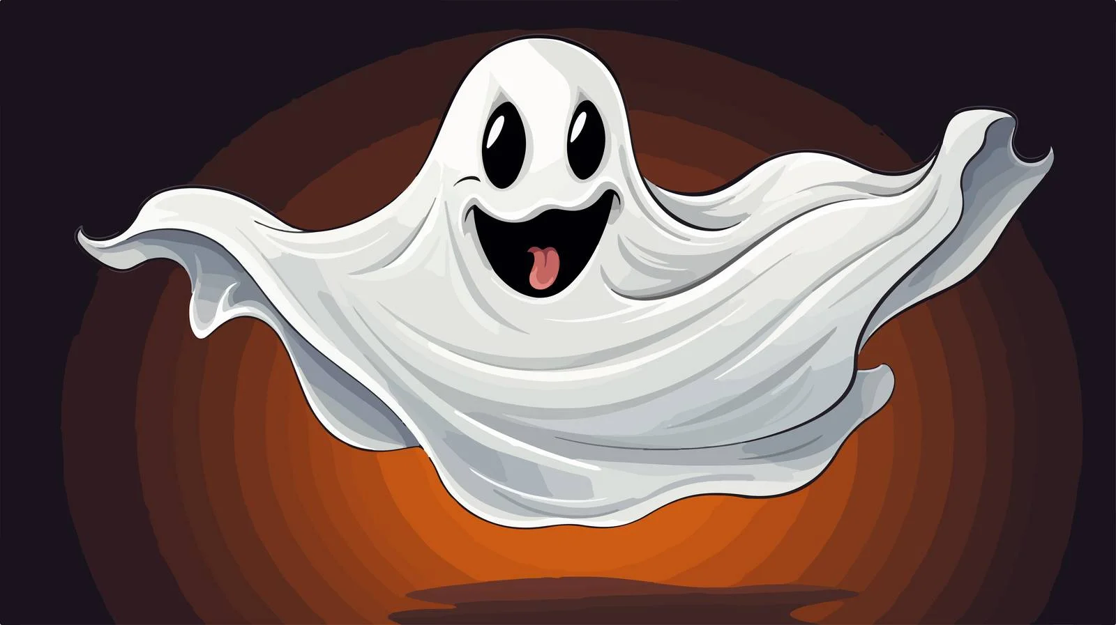 Friendly Cartoon Ghost Illustration — free download from Dotvec
