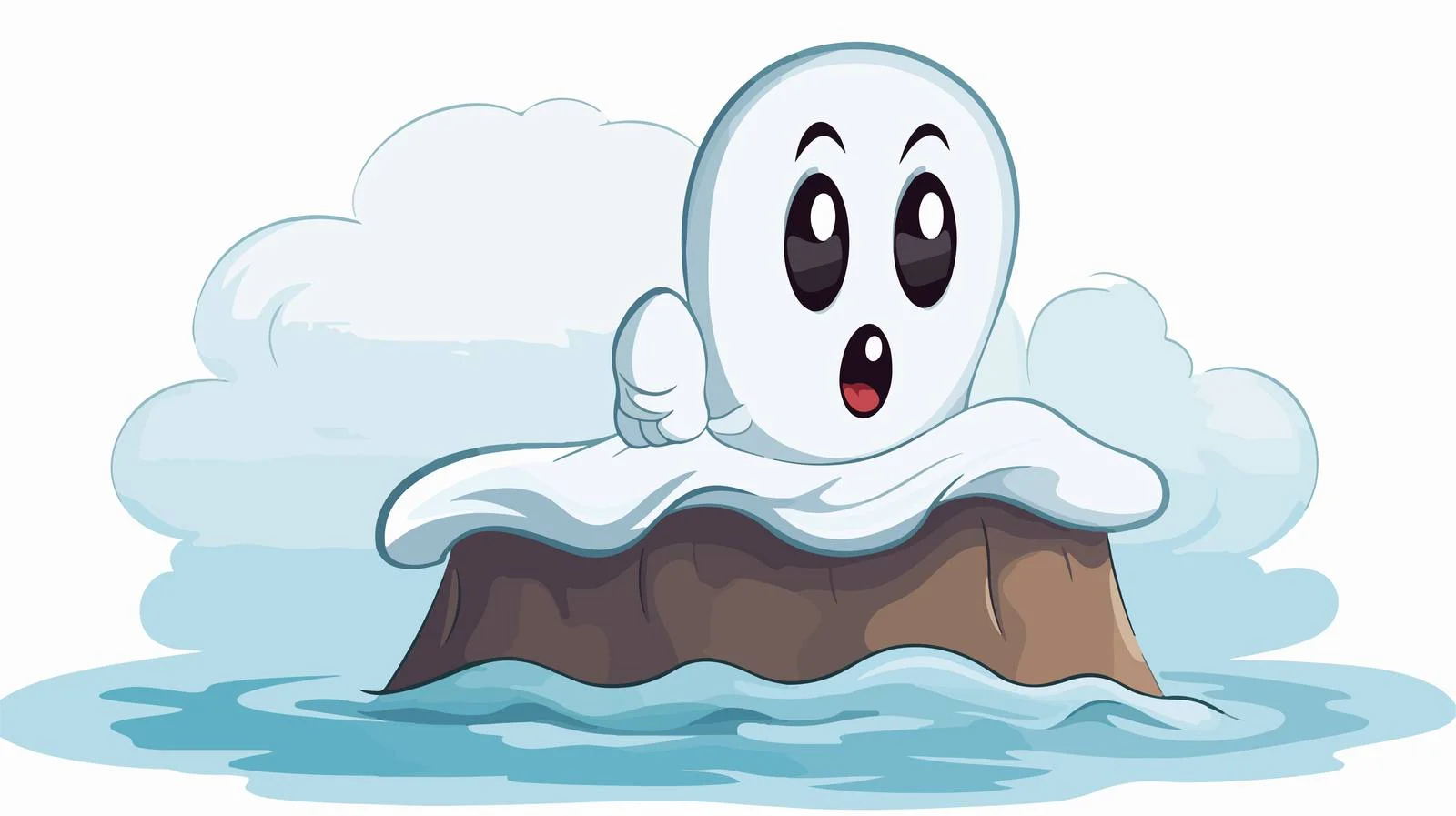 Spooky Ghost Rising Thought Bubble Cartoon — free download from Dotvec