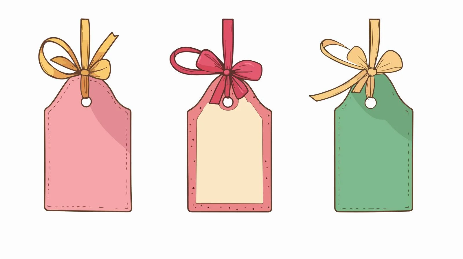 Colorful Cartoon Gift Tag Vector Illustration — free download from Dotvec