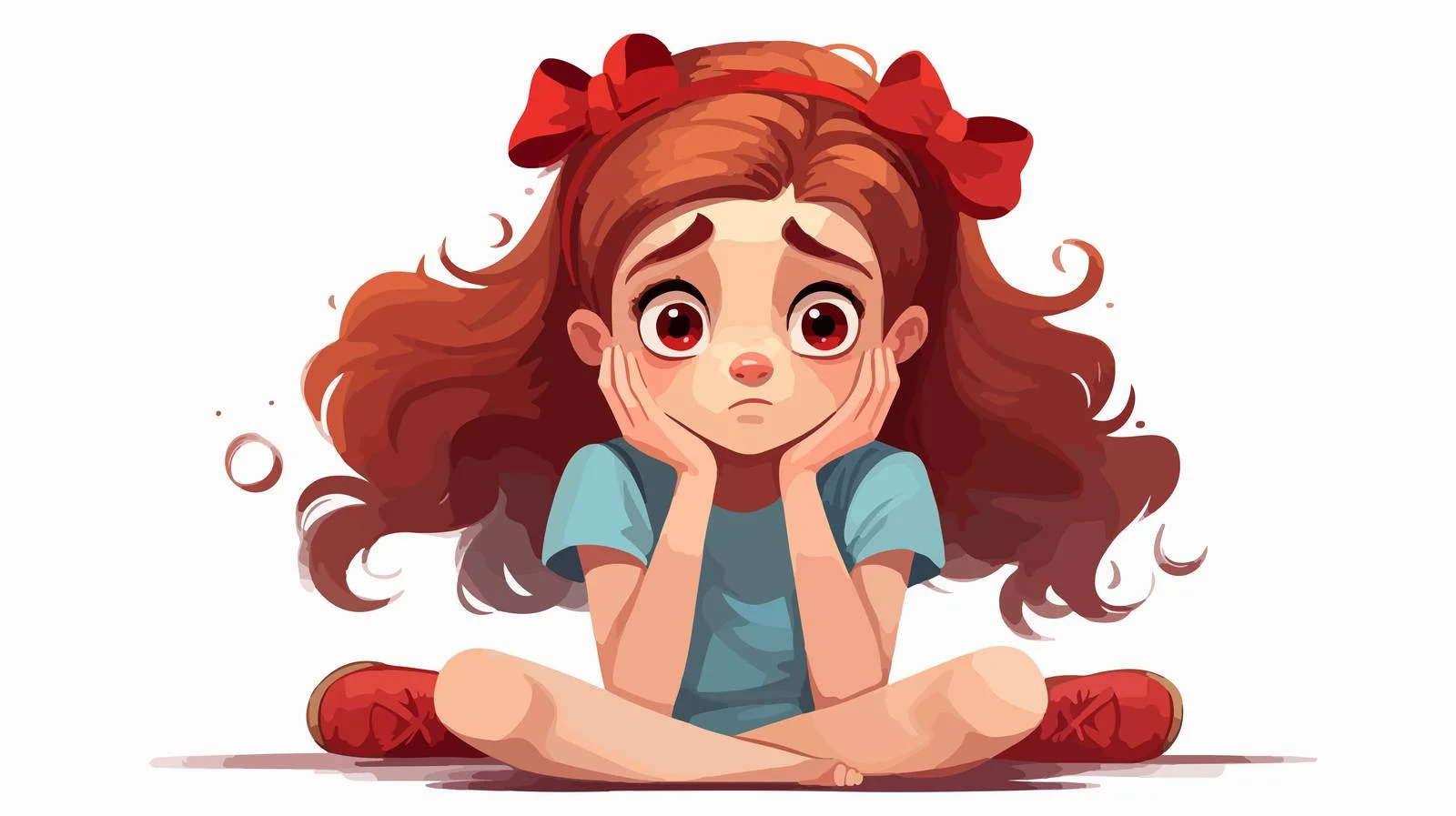 Carefree Cartoon Girl Vector Illustration — free download from Dotvec