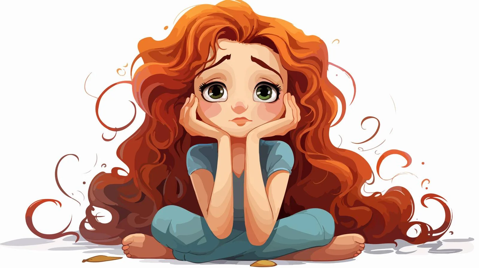 Carefree Cartoon Girl Vector Illustration — free download from Dotvec