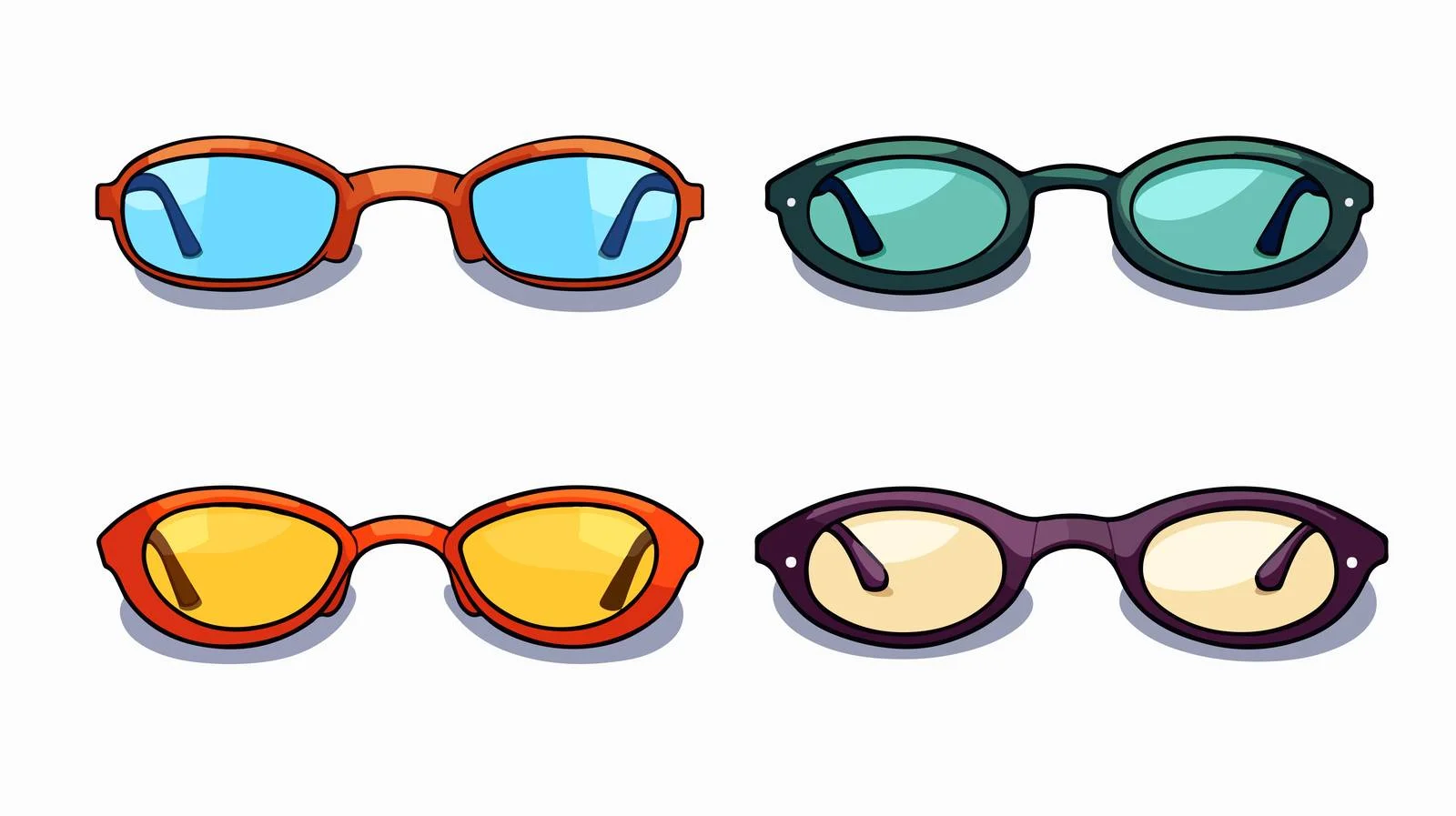 Cartoon Glasses Vector Illustration — free download from Dotvec