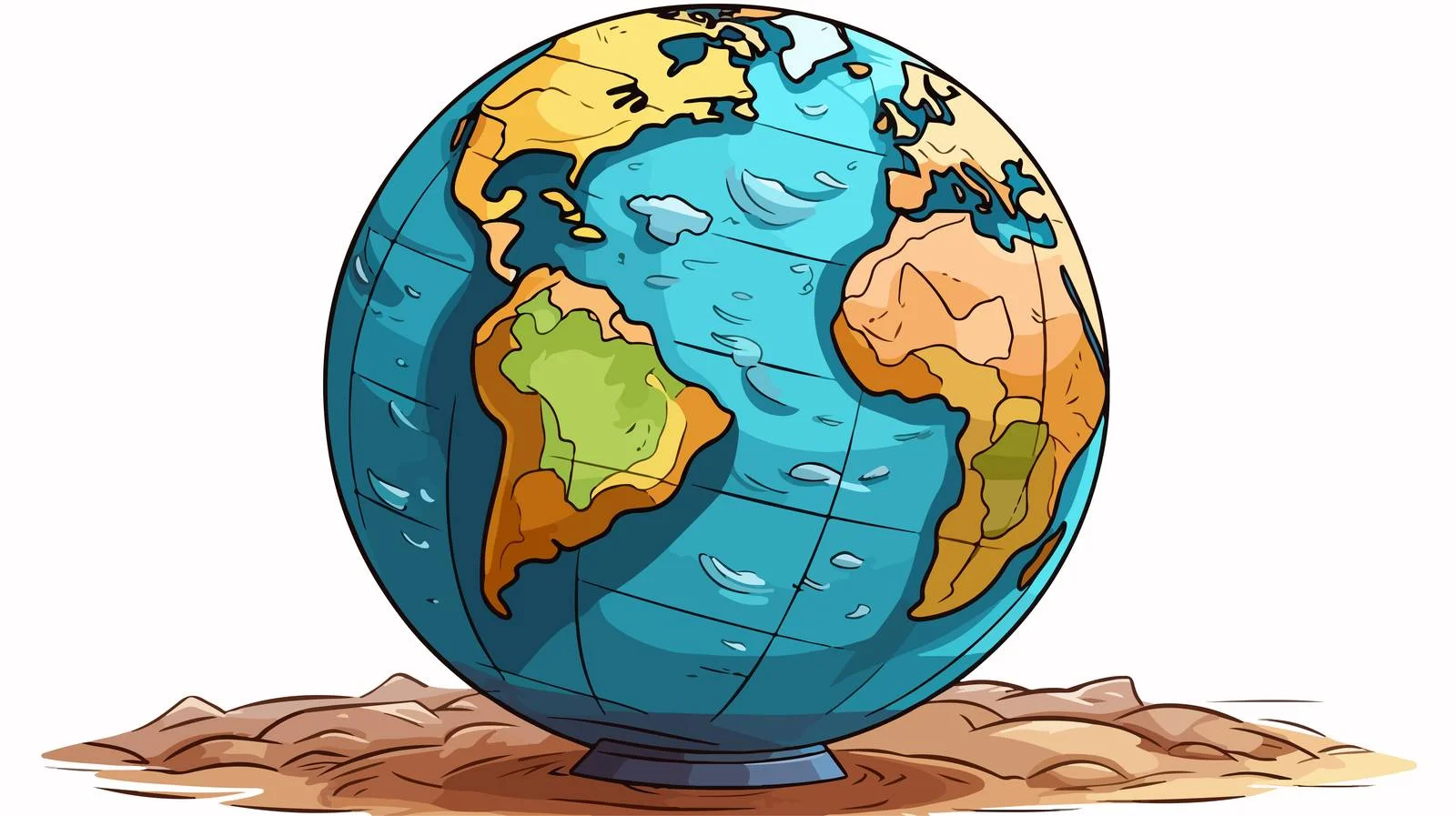 Cartoon Globe Vector Illustration — free download from Dotvec