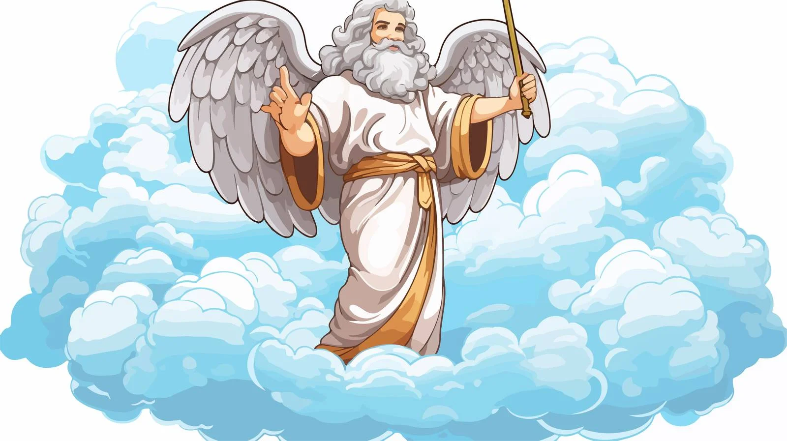 Divine Cartoon Deity on Cloud — free download from Dotvec