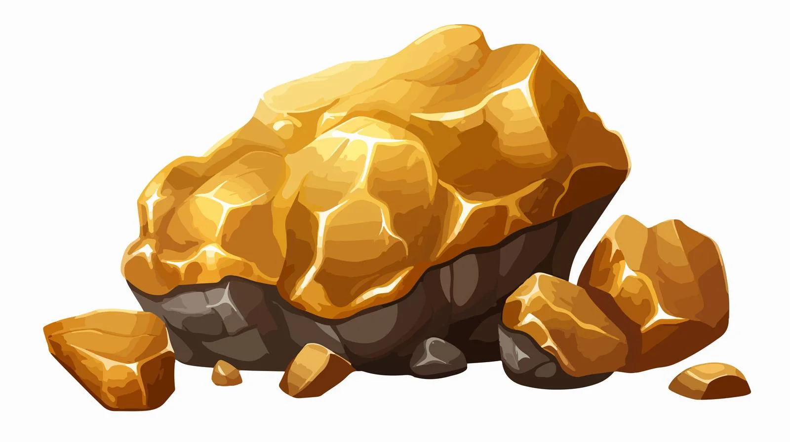 Cartoon Gold Nugget Illustration — free download from Dotvec