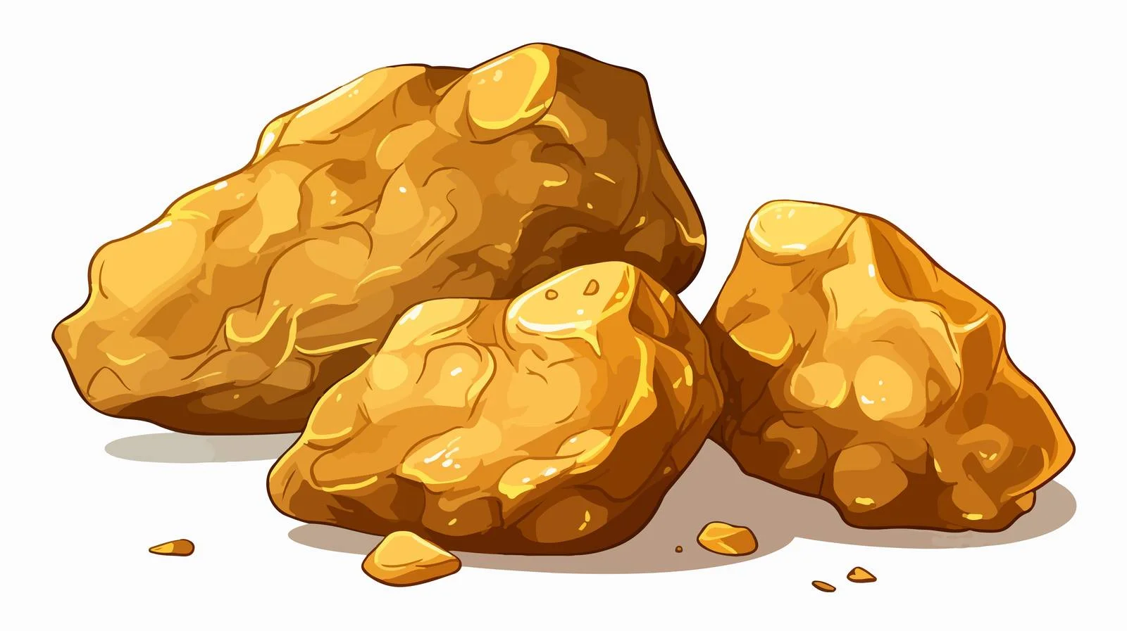 Cartoon Gold Nugget Illustration — free download from Dotvec