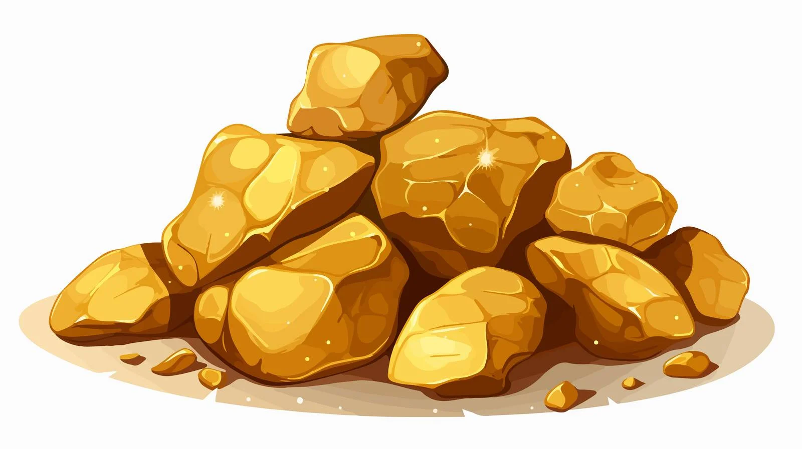 Cartoon Gold Nugget Illustration — free download from Dotvec