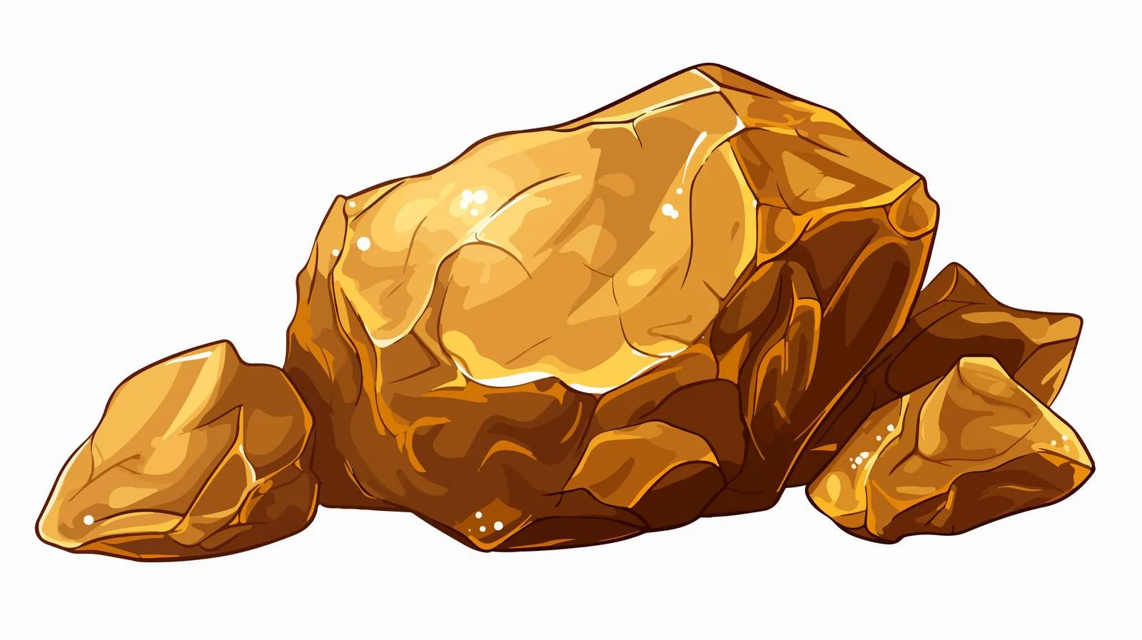 Cartoon Gold Nugget Vector Illustration — free download from Dotvec