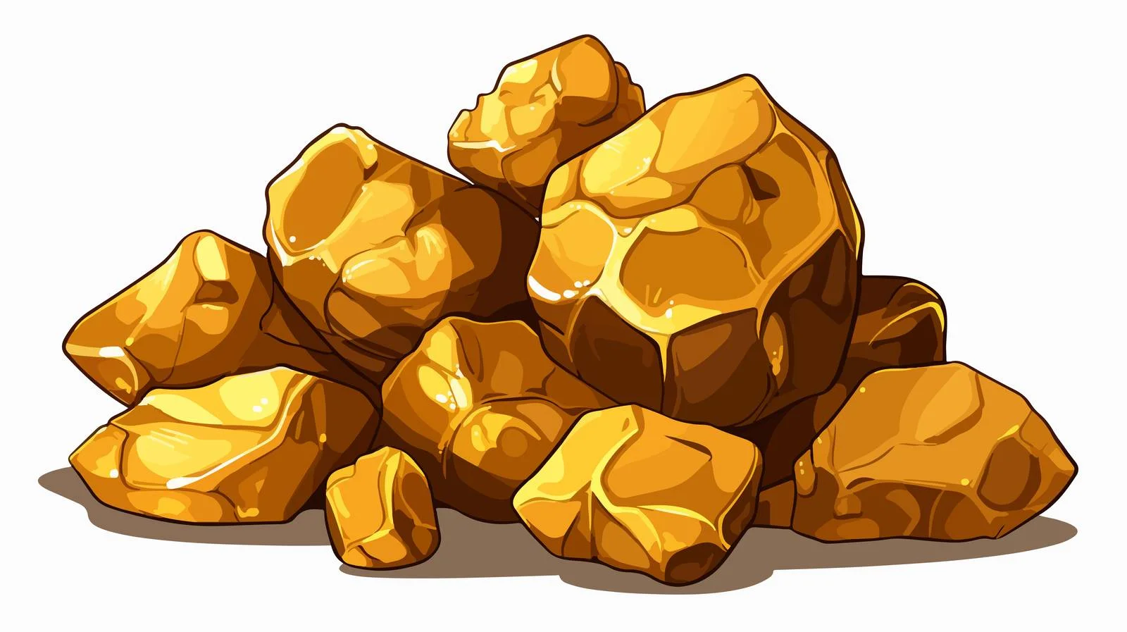 Cartoon Gold Nugget Vector Illustration — free download from Dotvec