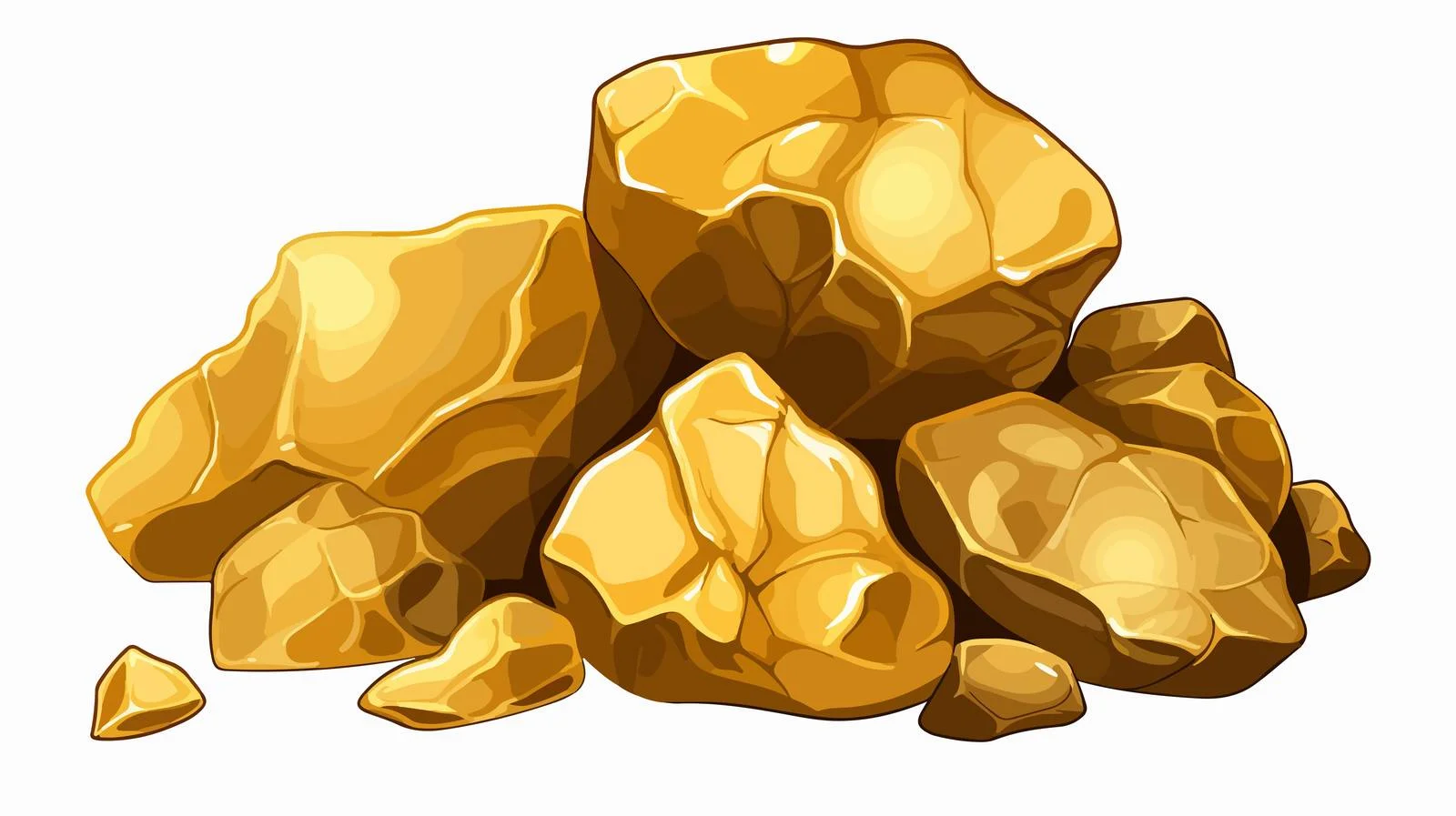 Cartoon Gold Nugget Vector Illustration — free download from Dotvec