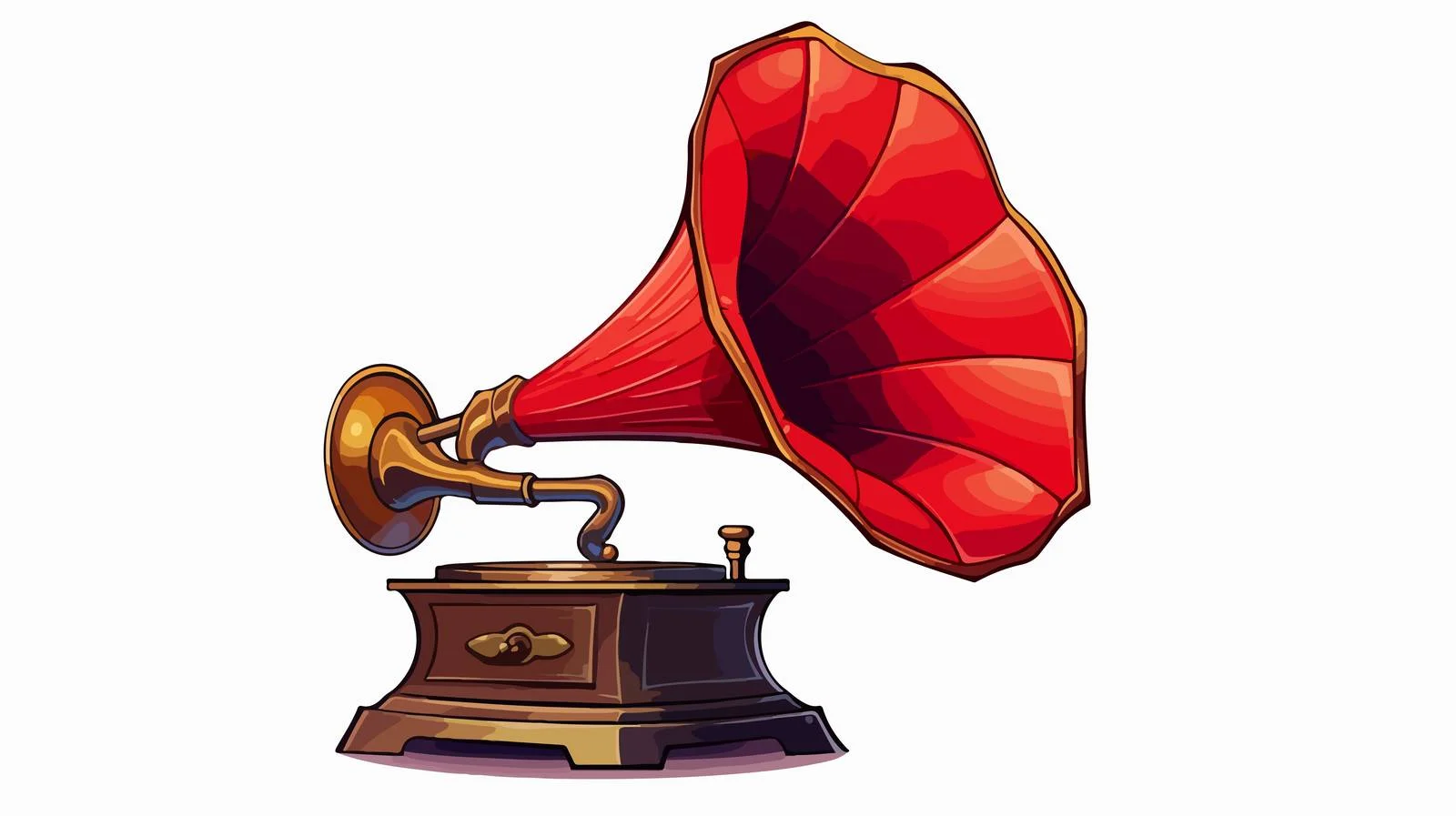 Vintage Gramophone Speech Bubble Cartoon Vector — free download from Dotvec
