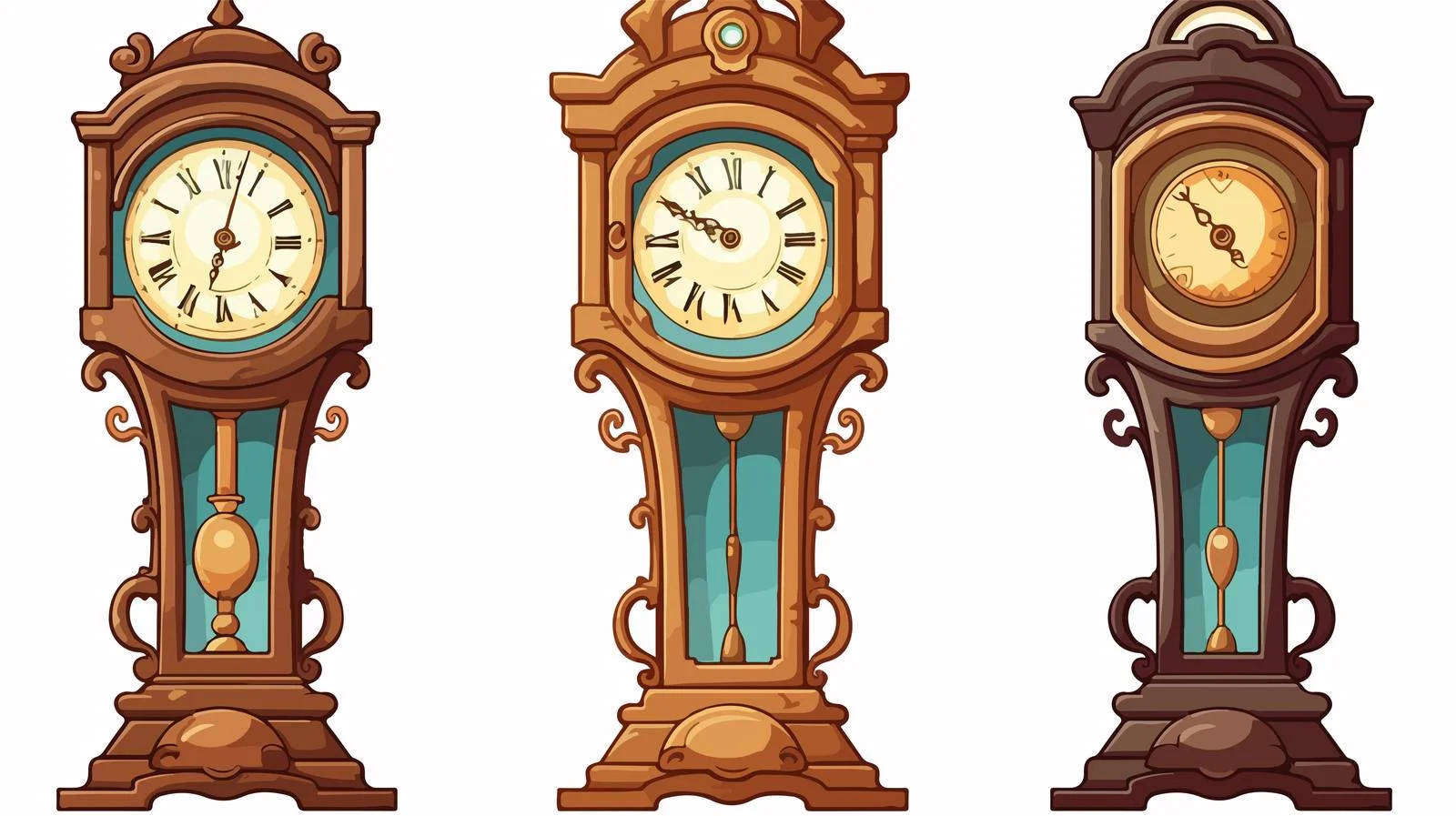 Grandfather Clock Cartoon Vector Illustration — free download from Dotvec