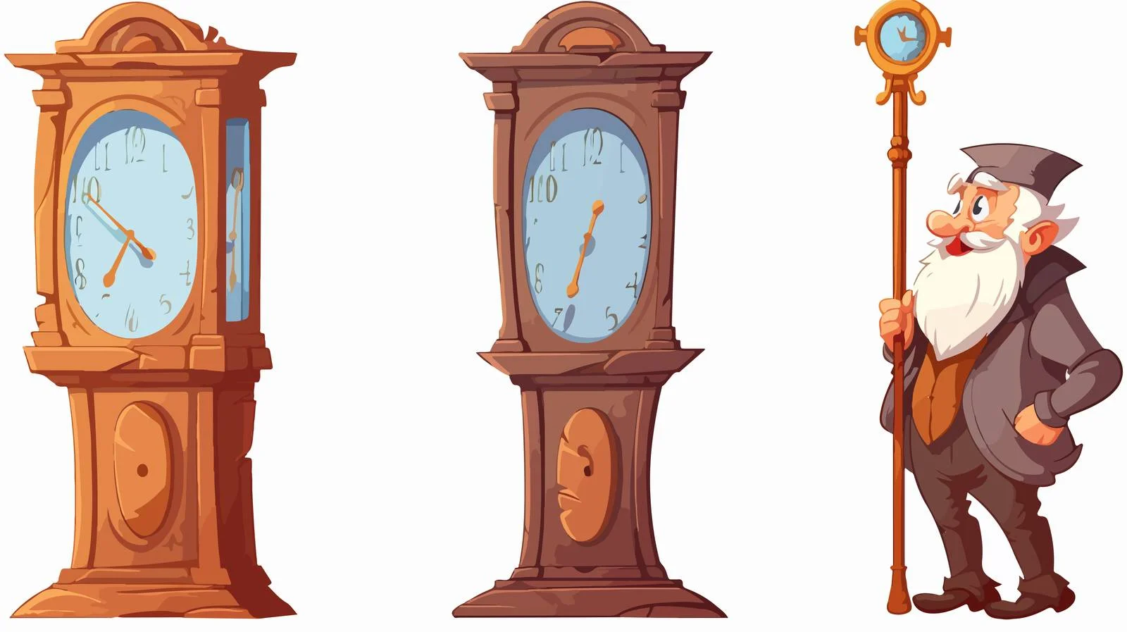 Cartoon Grandfather Clock Vector Illustration — free download from Dotvec