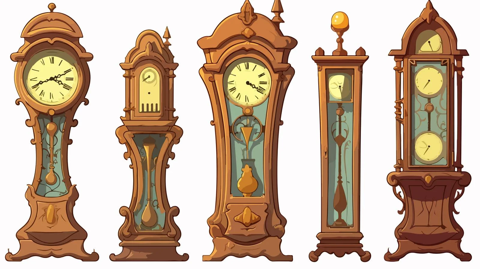 Cartoon Grandfather Clock Vector — free download from Dotvec