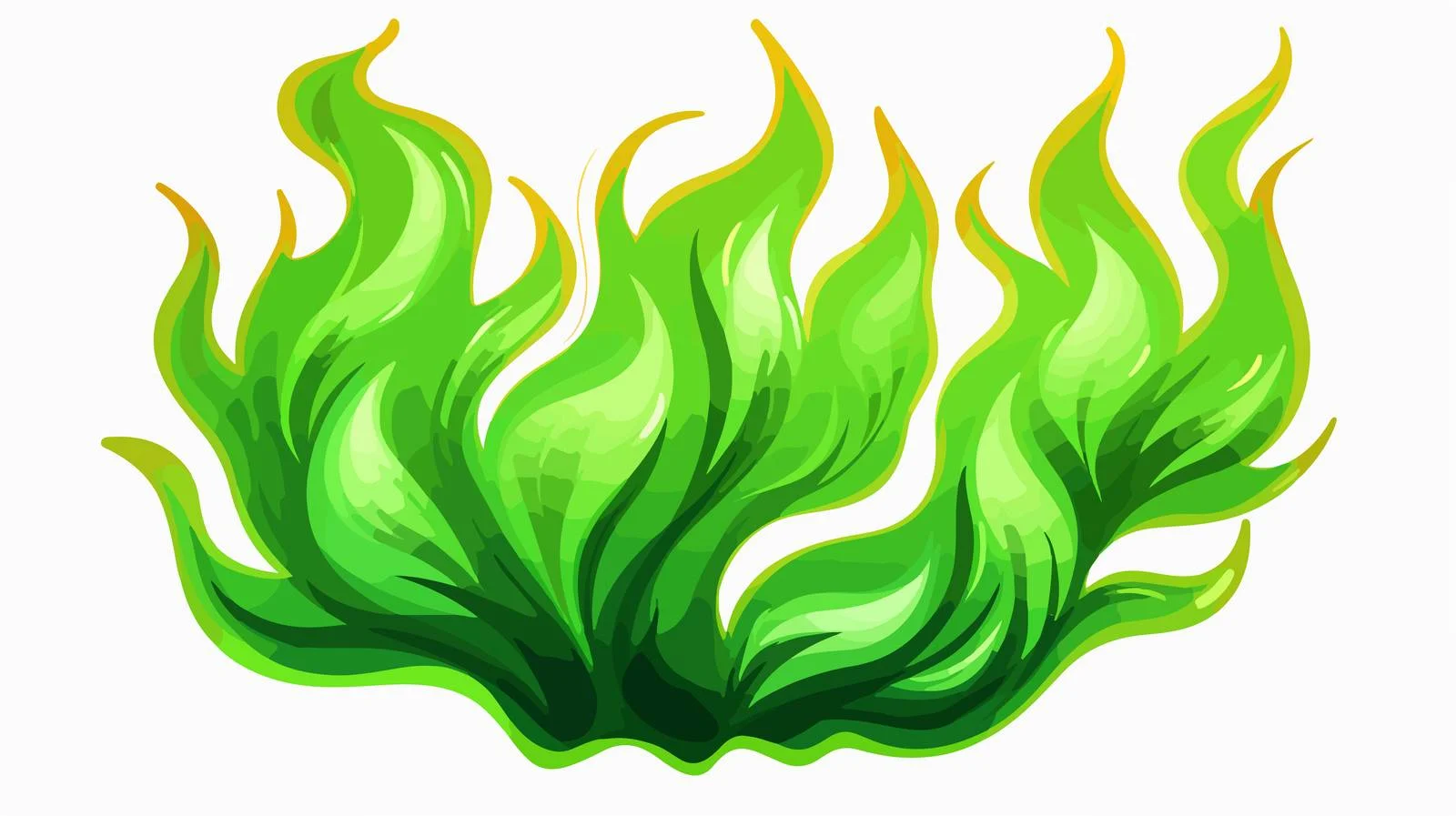 Vibrant Green Cartoon Fire Illustration — free download from Dotvec