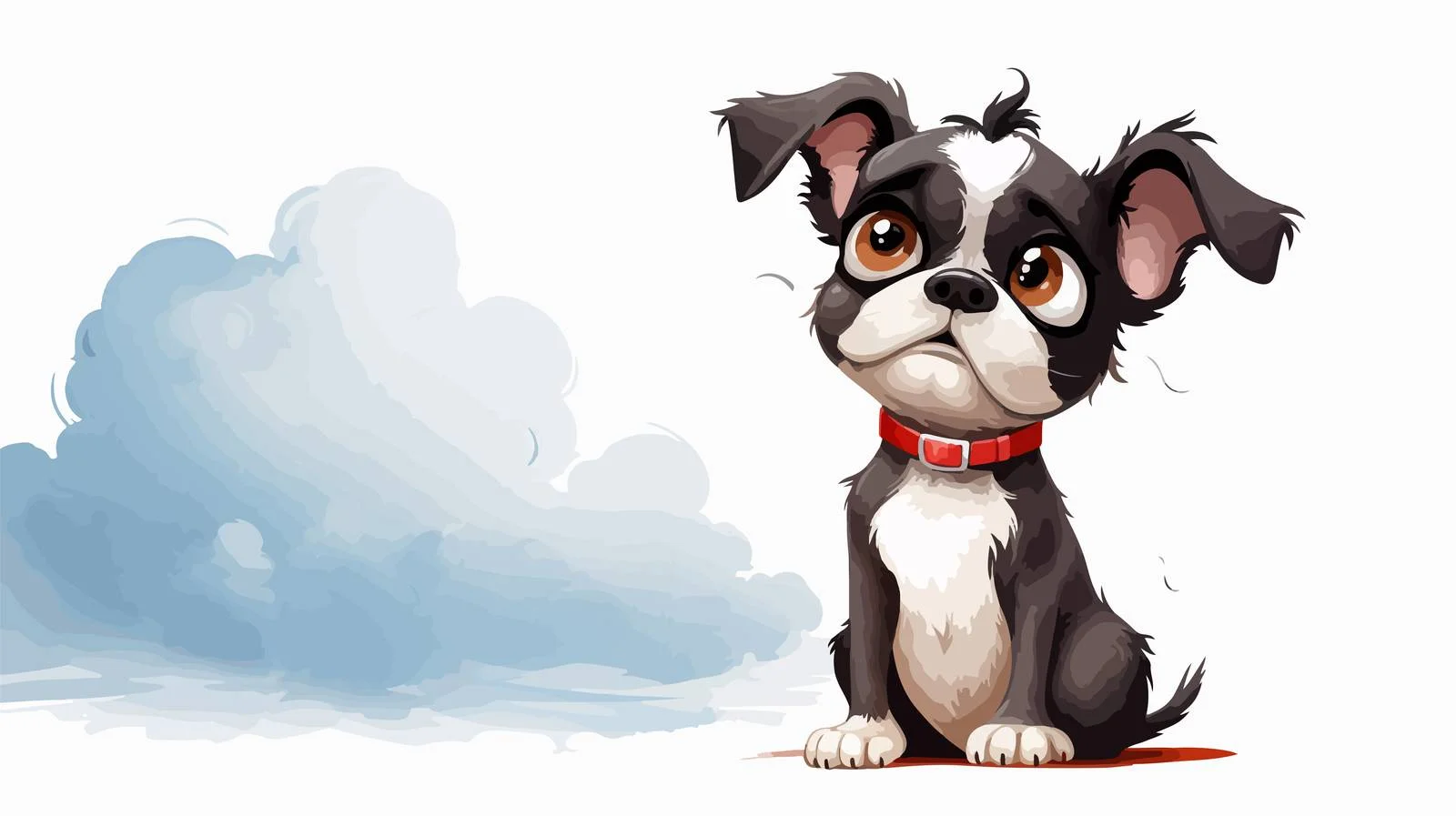 Grumpy Dog with Thought Bubble Cartoon — free download from Dotvec