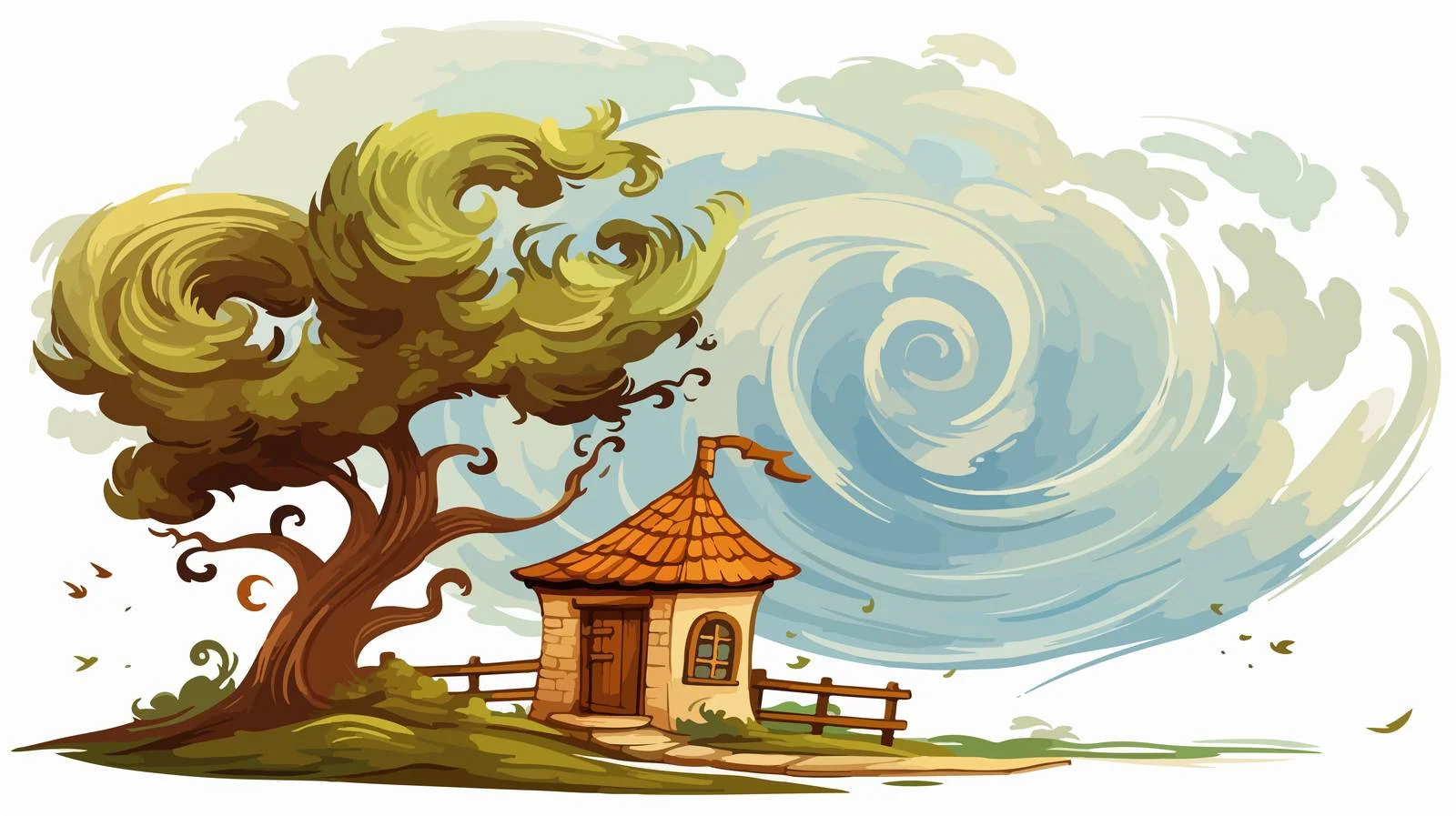 Whimsical Gust of Wind Illustration — free download from Dotvec
