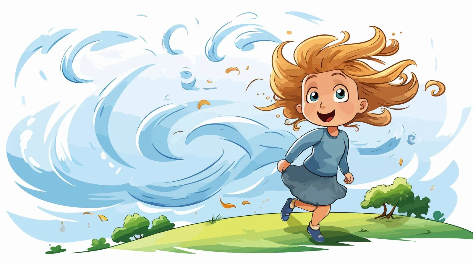 Cartoon Gust of Wind Illustration — free download from Dotvec