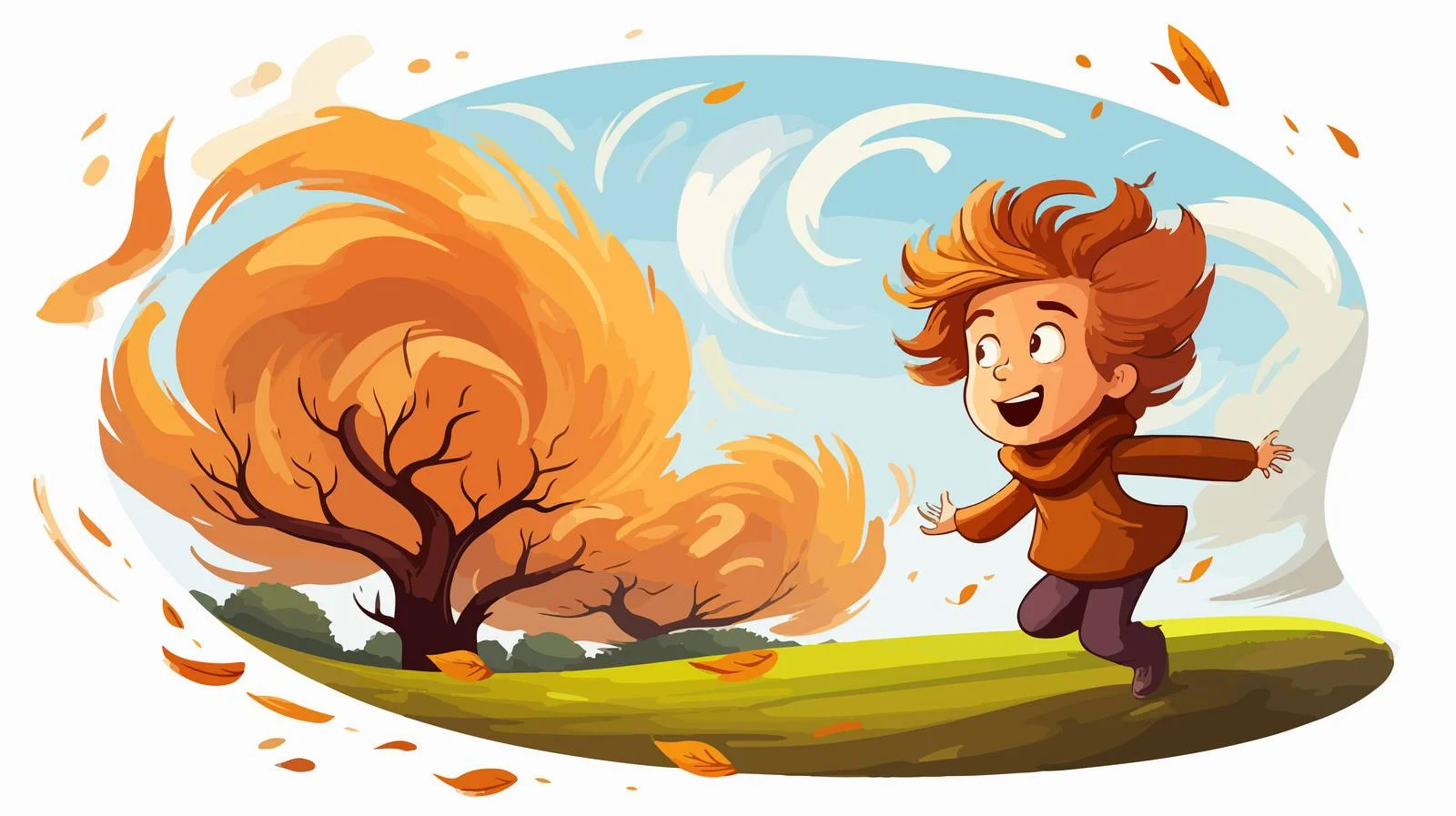 Cartoon Gust of Wind Illustration — free download from Dotvec