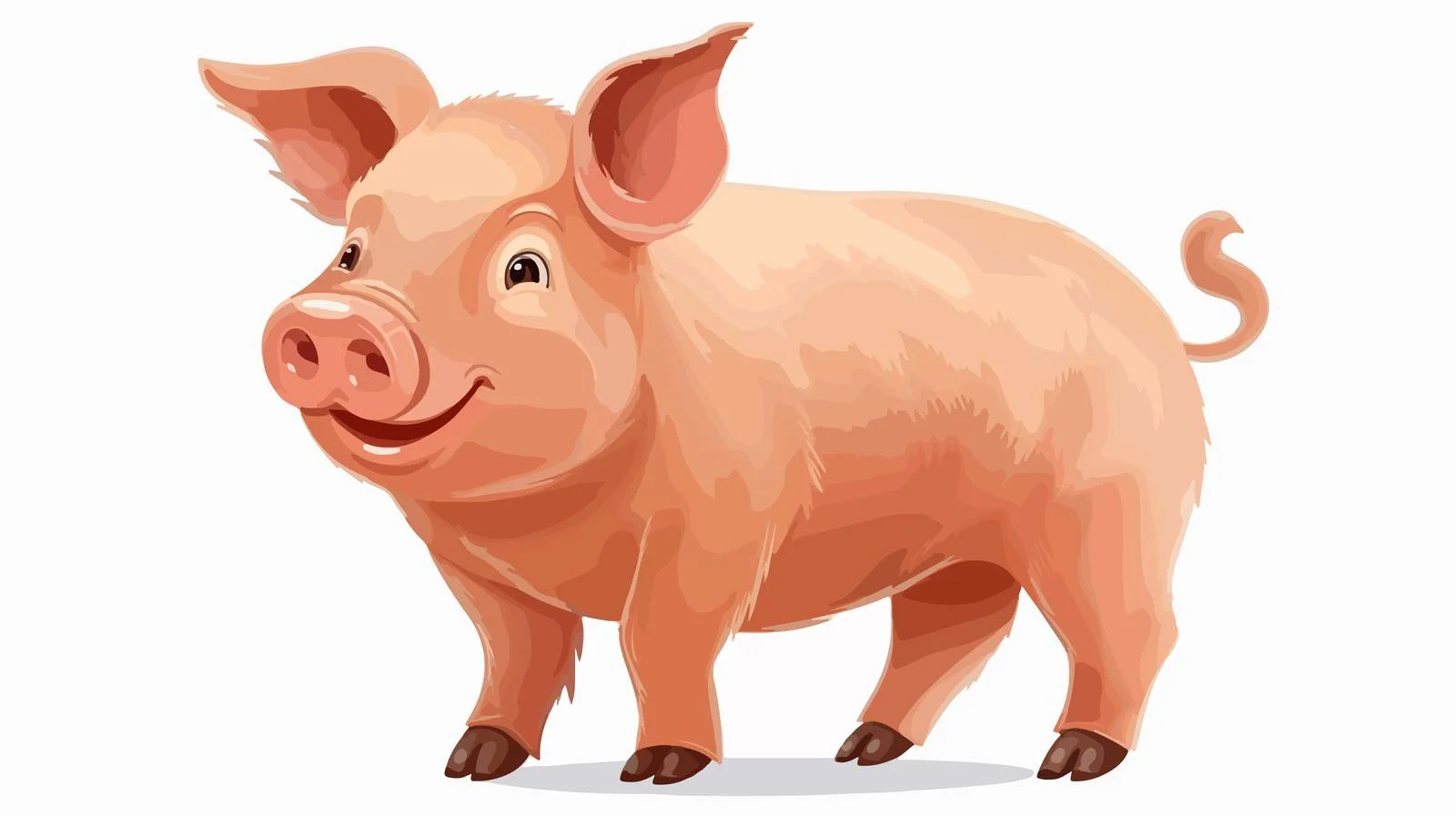 Cute Hairy Pig Illustration — free download from Dotvec