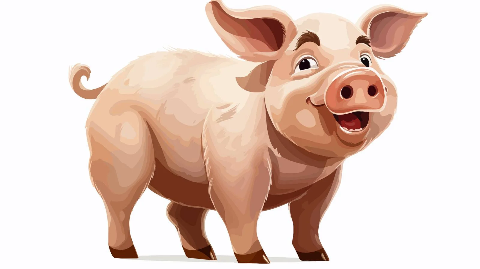 Adorable Cartoon Hairy Pig Illustration — free download from Dotvec