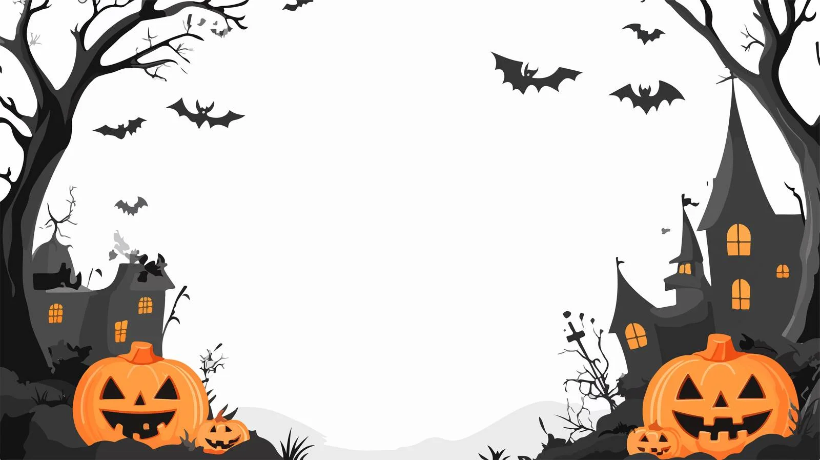 Cartoon Halloween Frame Vector Illustration — free download from Dotvec