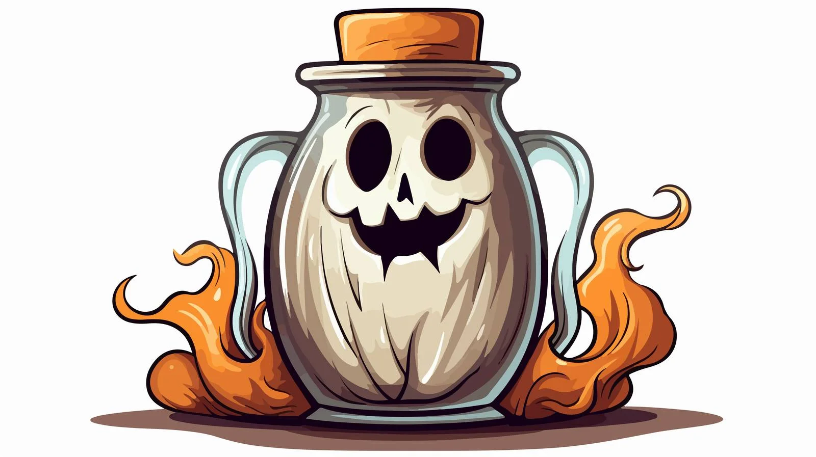Enchanted Halloween Ghost in Bottle Illustration — free download from Dotvec