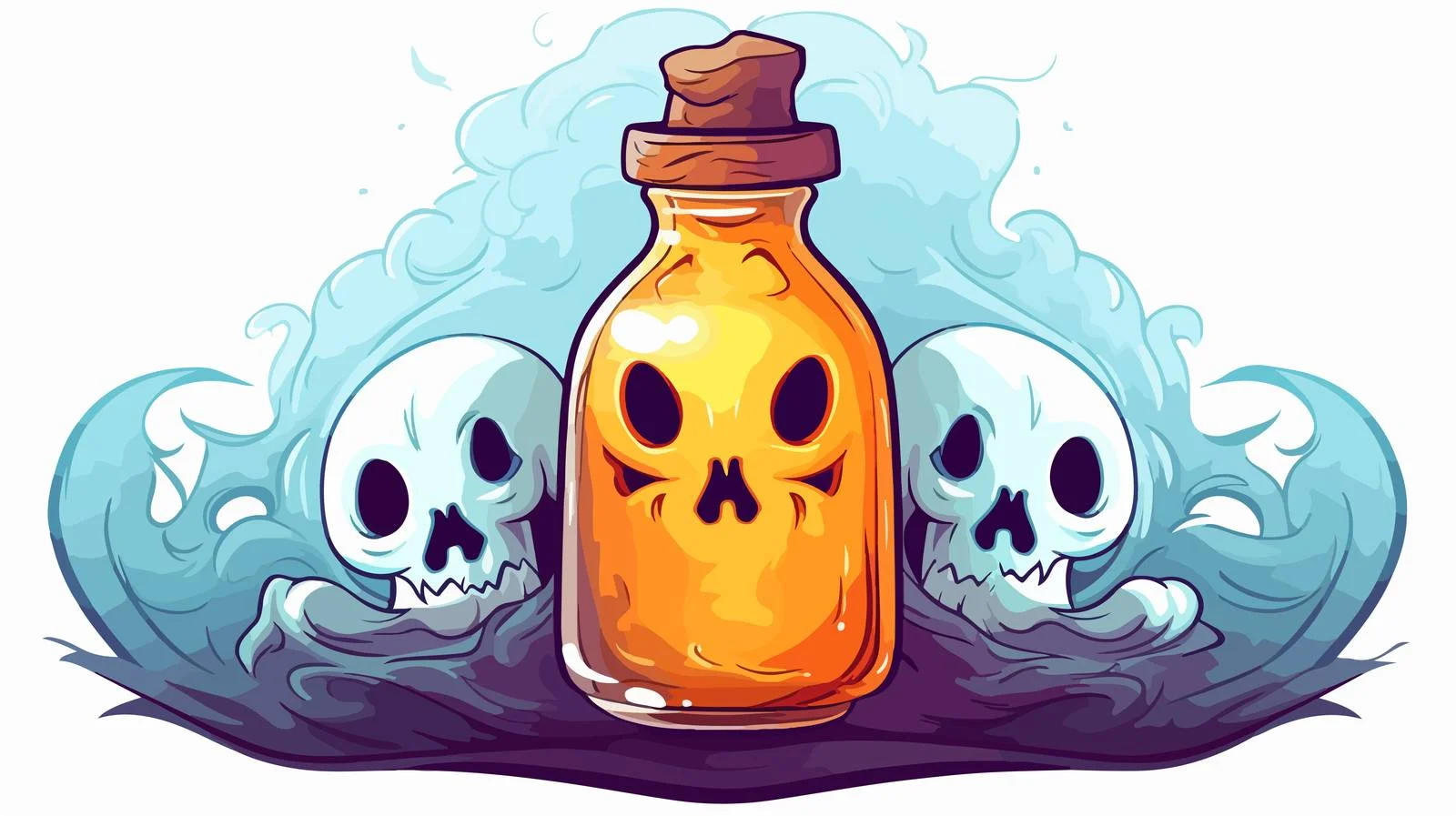 Spooky Ghost Bottle Illustration — free download from Dotvec