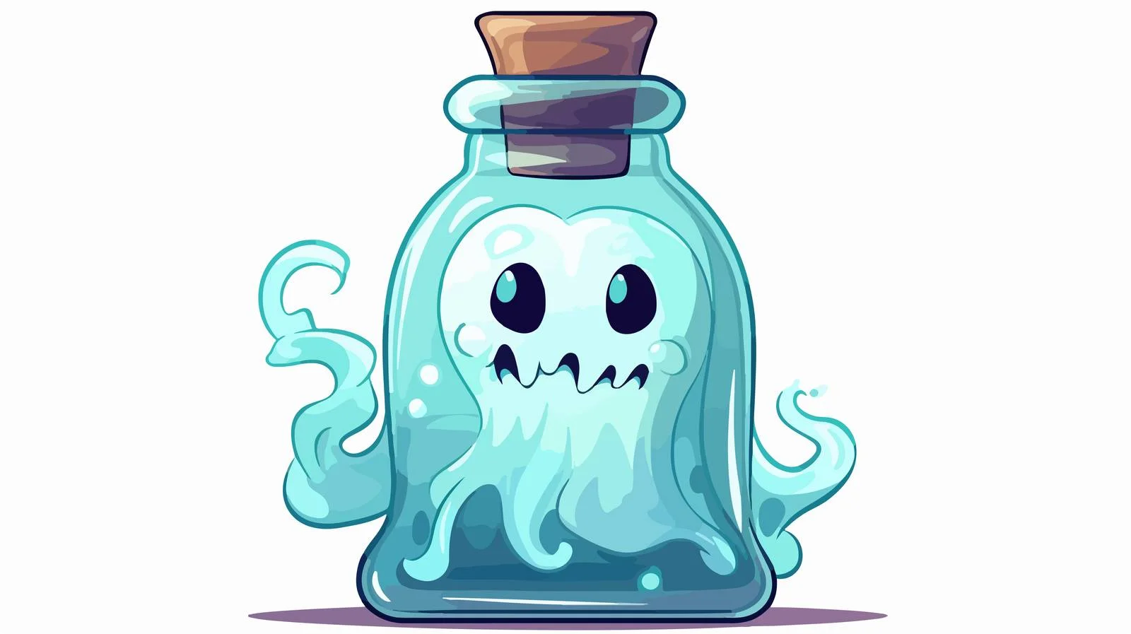 Animated Halloween Ghost in Bottle Illustration — free download from Dotvec