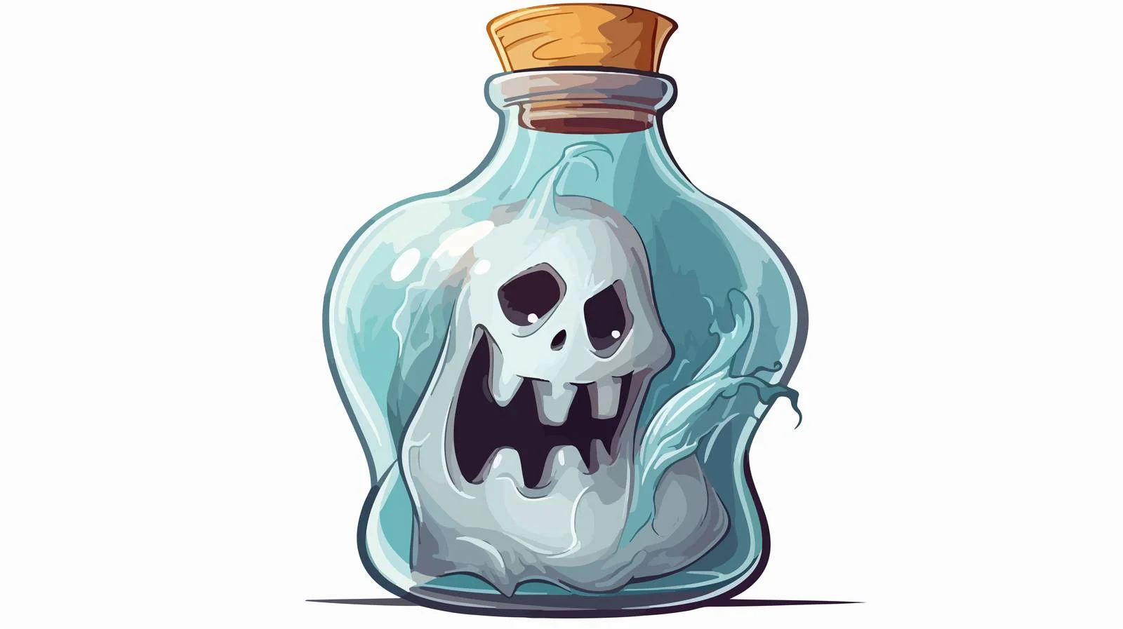 Captured Ghost Halloween Illustration — free download from Dotvec