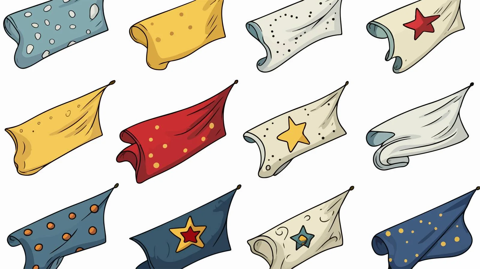 Colorful Cartoon Handkerchief Vector Illustration — free download from Dotvec