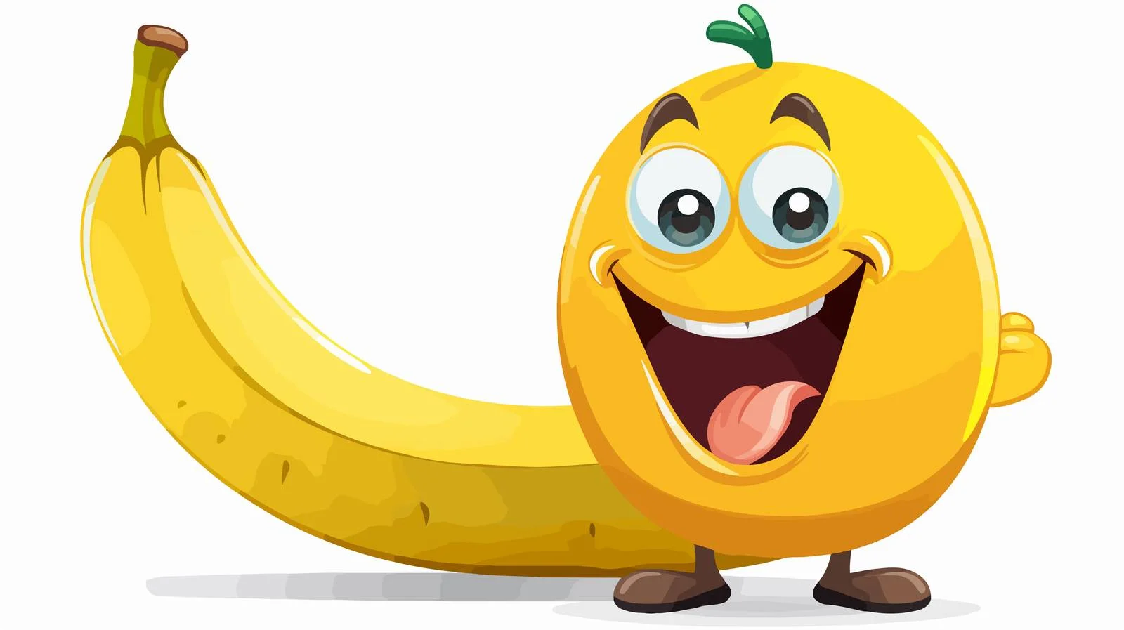 Cheerful Banana with Speech Bubble Vector — free download from Dotvec