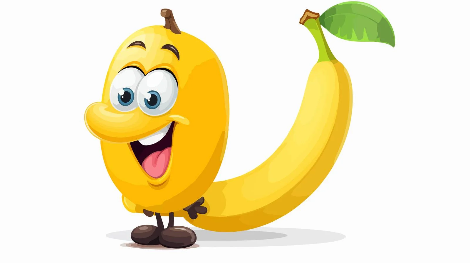 Cheerful Banana with Speech Bubble — free download from Dotvec