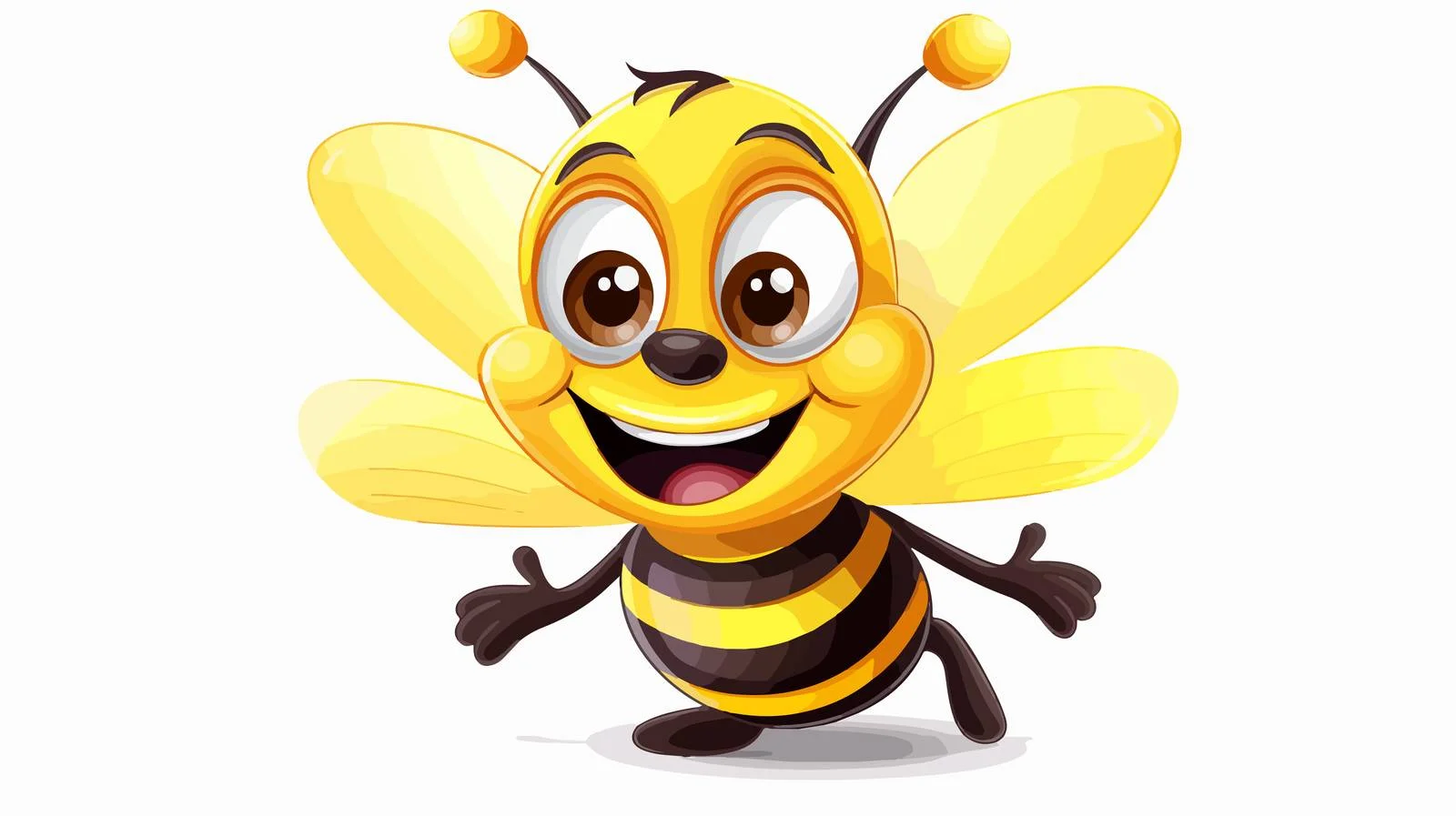 Cheerful Cartoon Bee Vector Illustration — free download from Dotvec