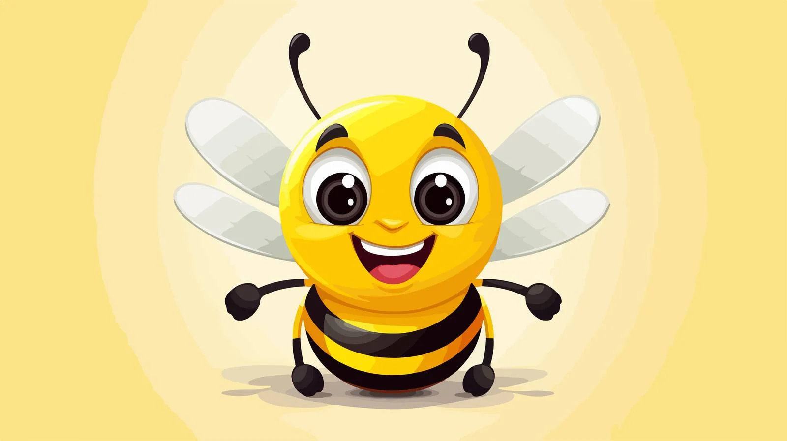 Cheerful Bee Cartoon Vector Illustration — free download from Dotvec