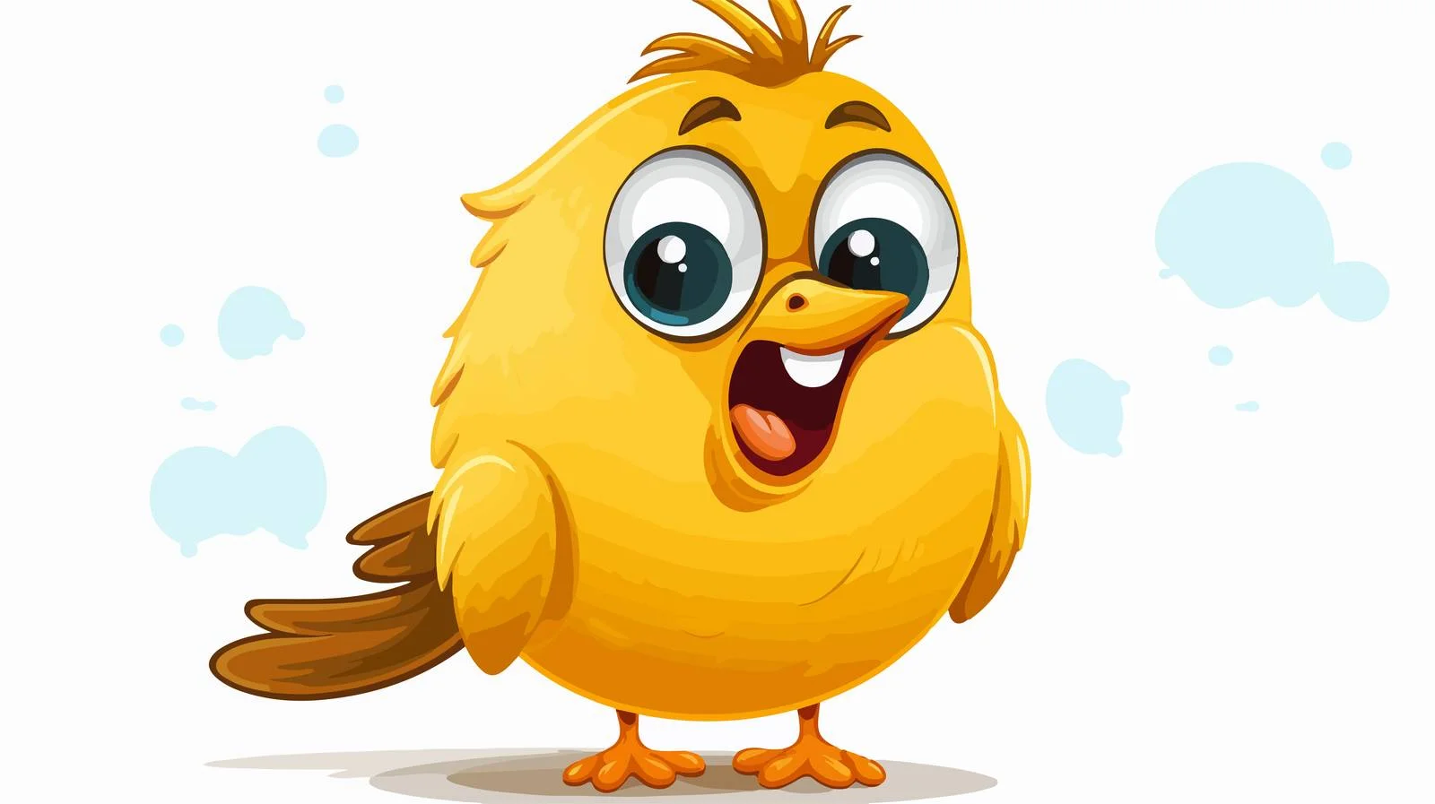 Cheerful Bird with Speech Bubble — free download from Dotvec