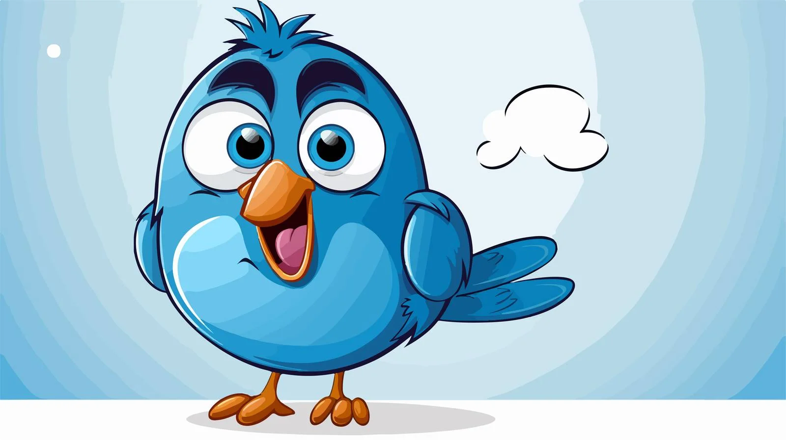 Cheerful Bird with Speech Bubble Vector — free download from Dotvec