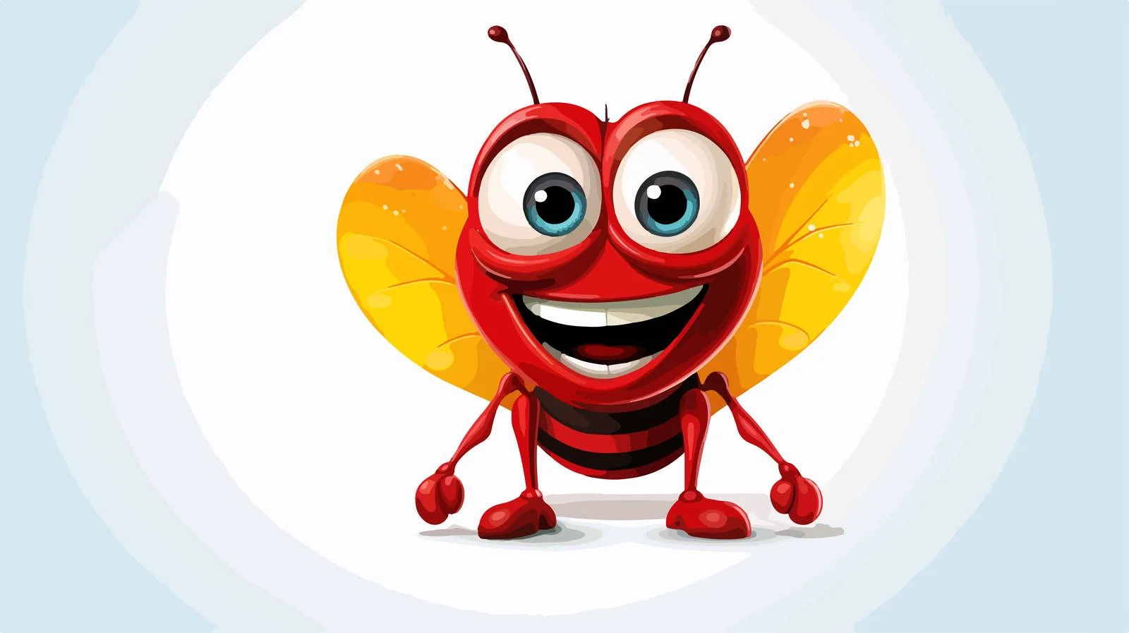Cheerful Bug Cartoon Vector Illustration — free download from Dotvec