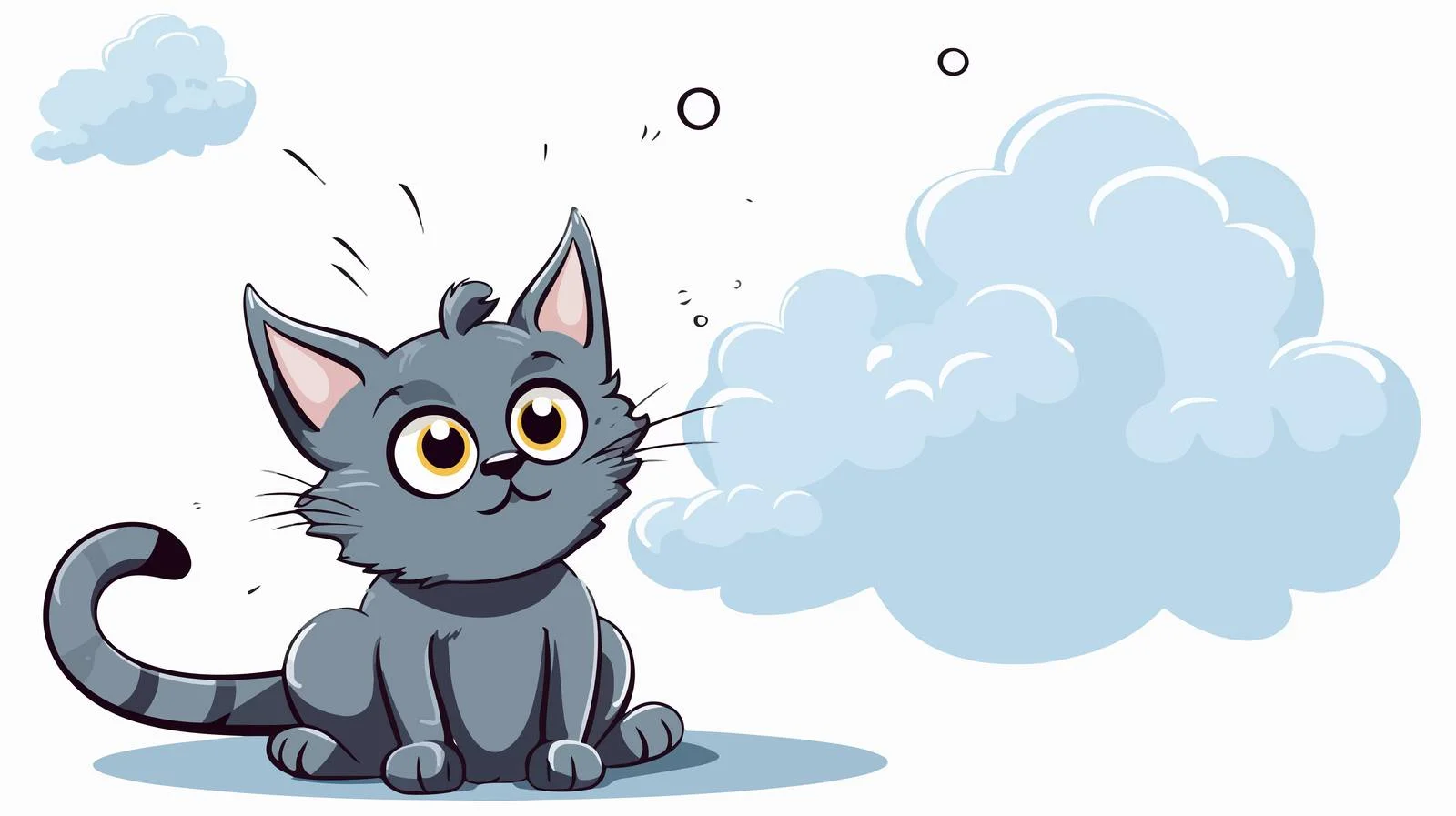 Cheerful Cat with Thought Bubble — free download from Dotvec
