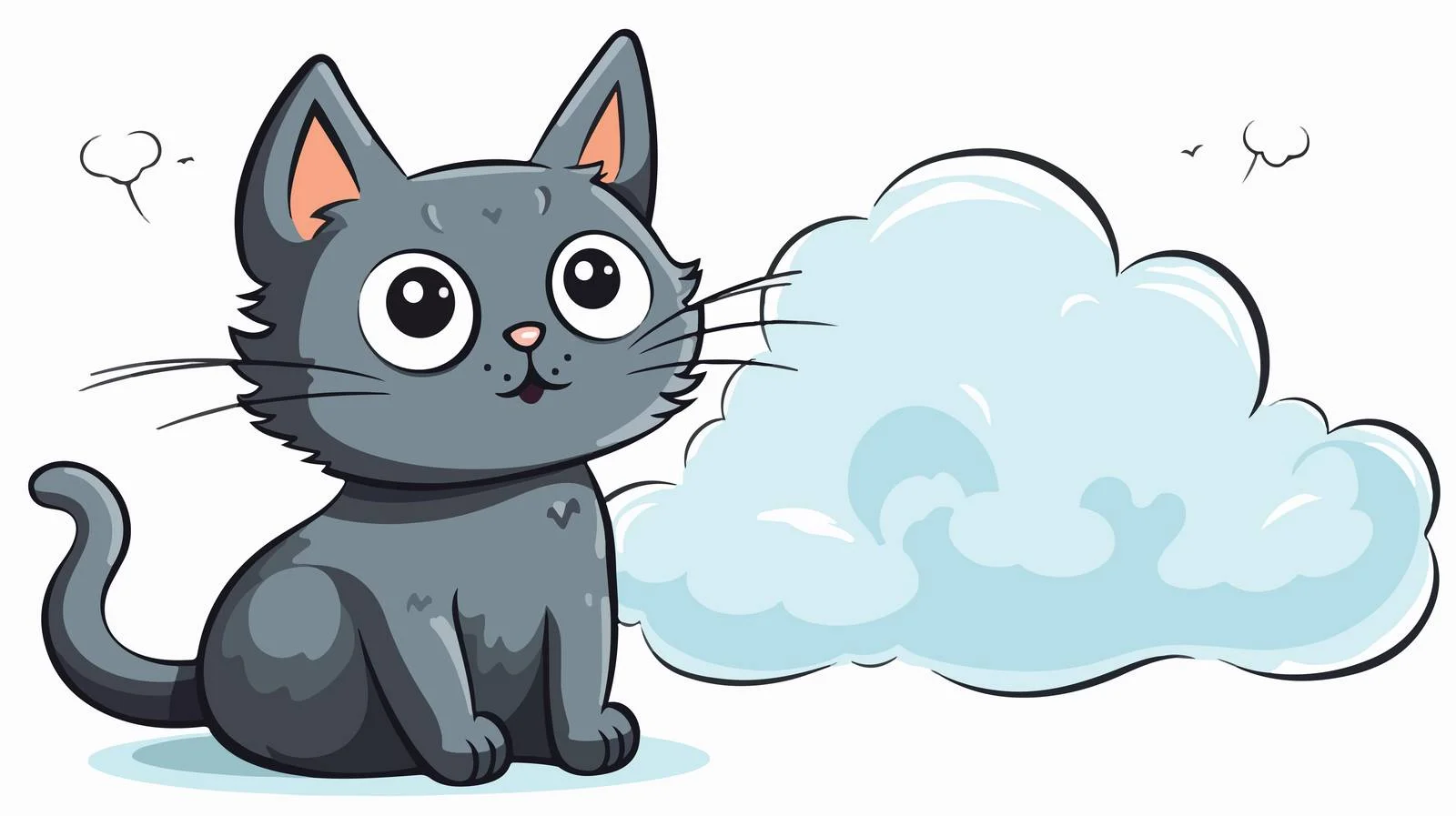 Cheerful Cat with Thought Bubble Drawing — free download from Dotvec