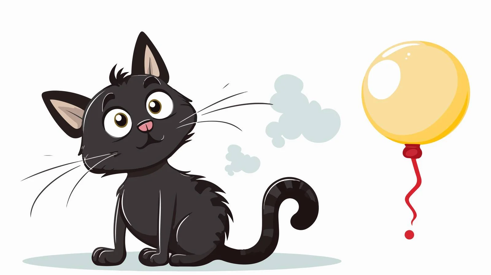 Cheerful Cartoon Cat with Retro Thought Bubble — free download from Dotvec
